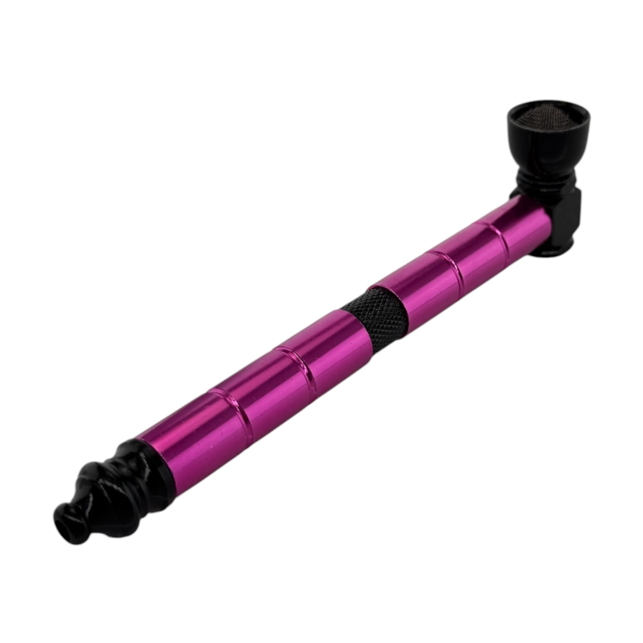 Pink And Black Long Stem Aluminum Metal smoking Pipe