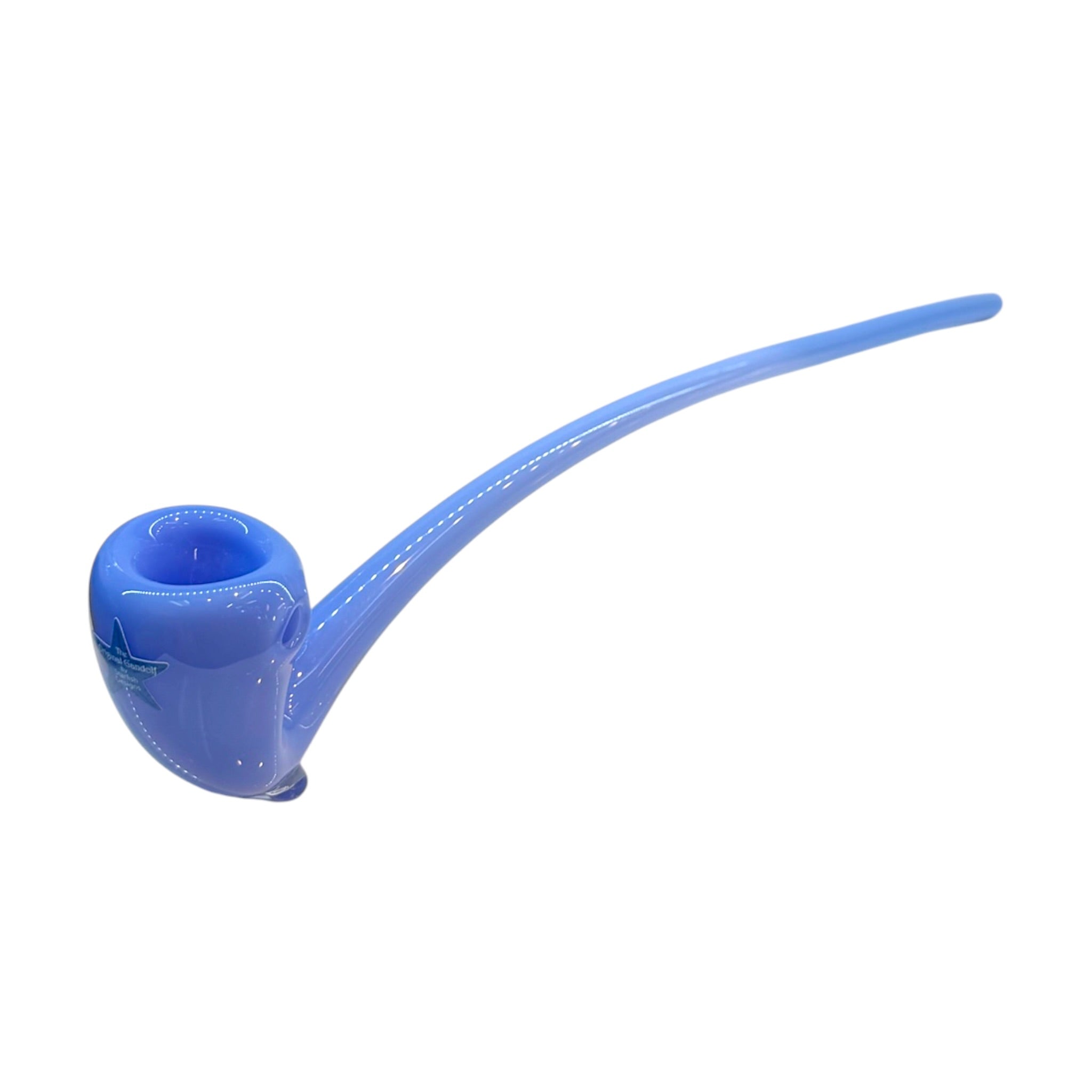 Original Glass Gandalf smoking pipe 13 Inch long Milky Light Blue color Sherlock Pipe