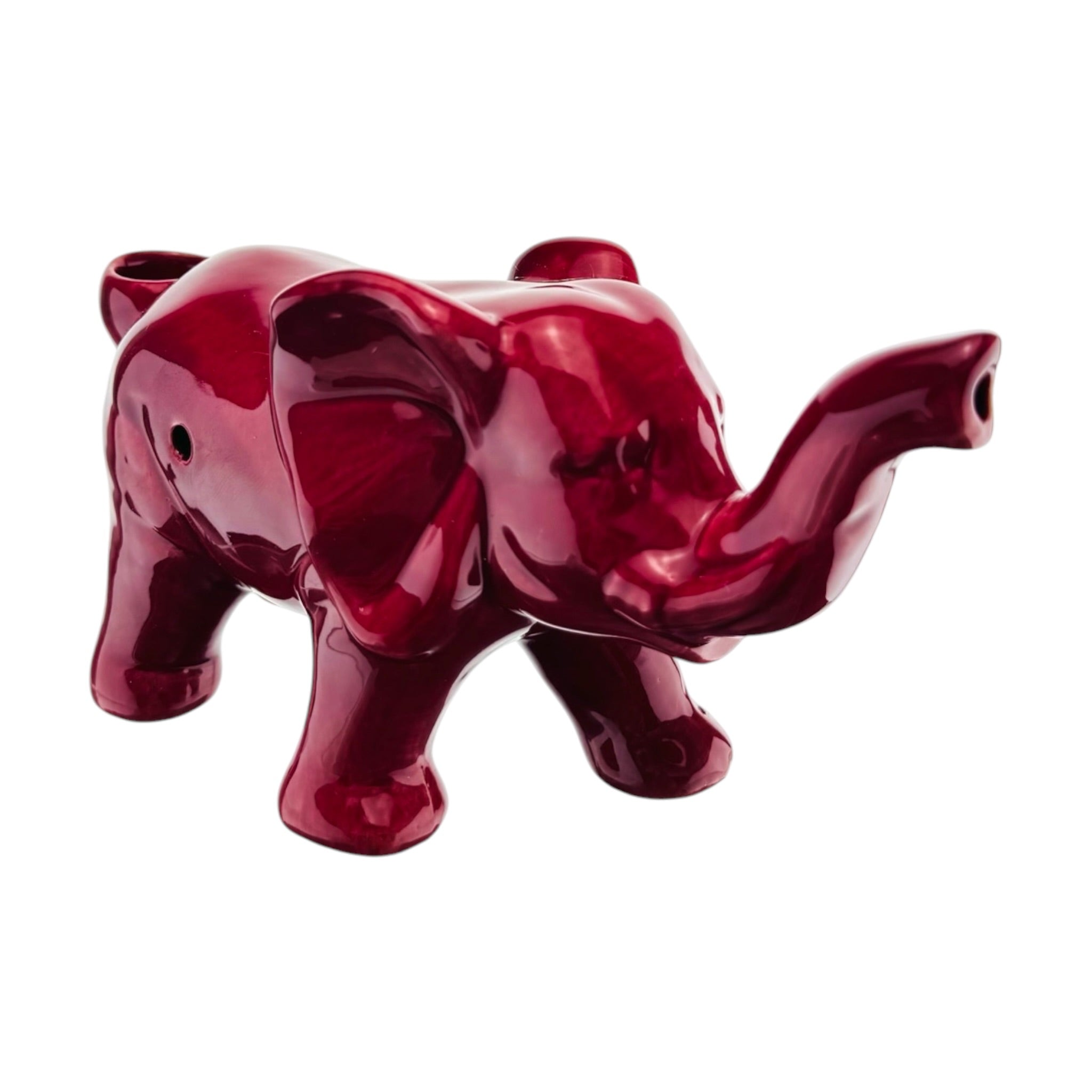 Red Ceramic Elephant Pipe