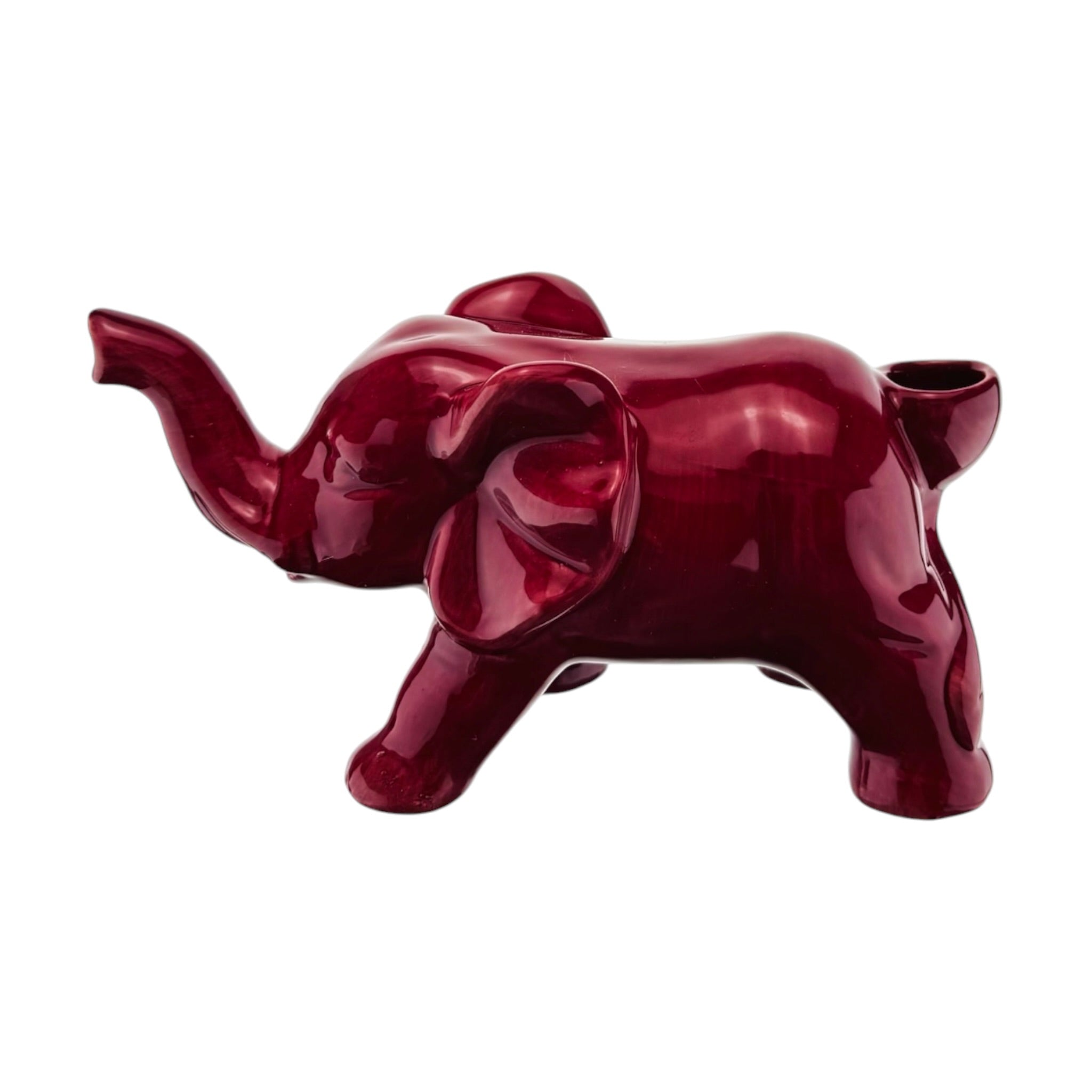 Red Ceramic Elephant Pipe