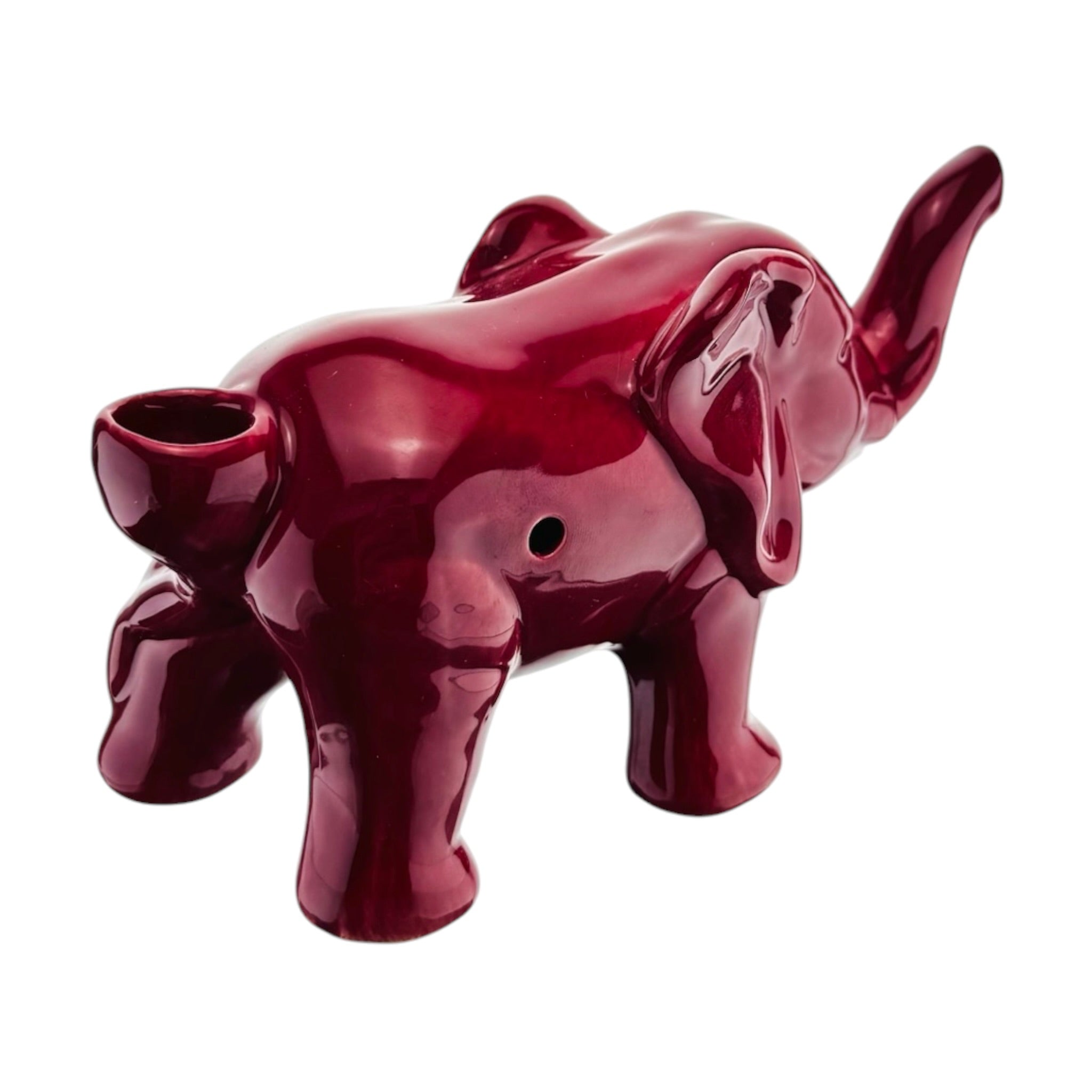 Red Ceramic Elephant Pipe