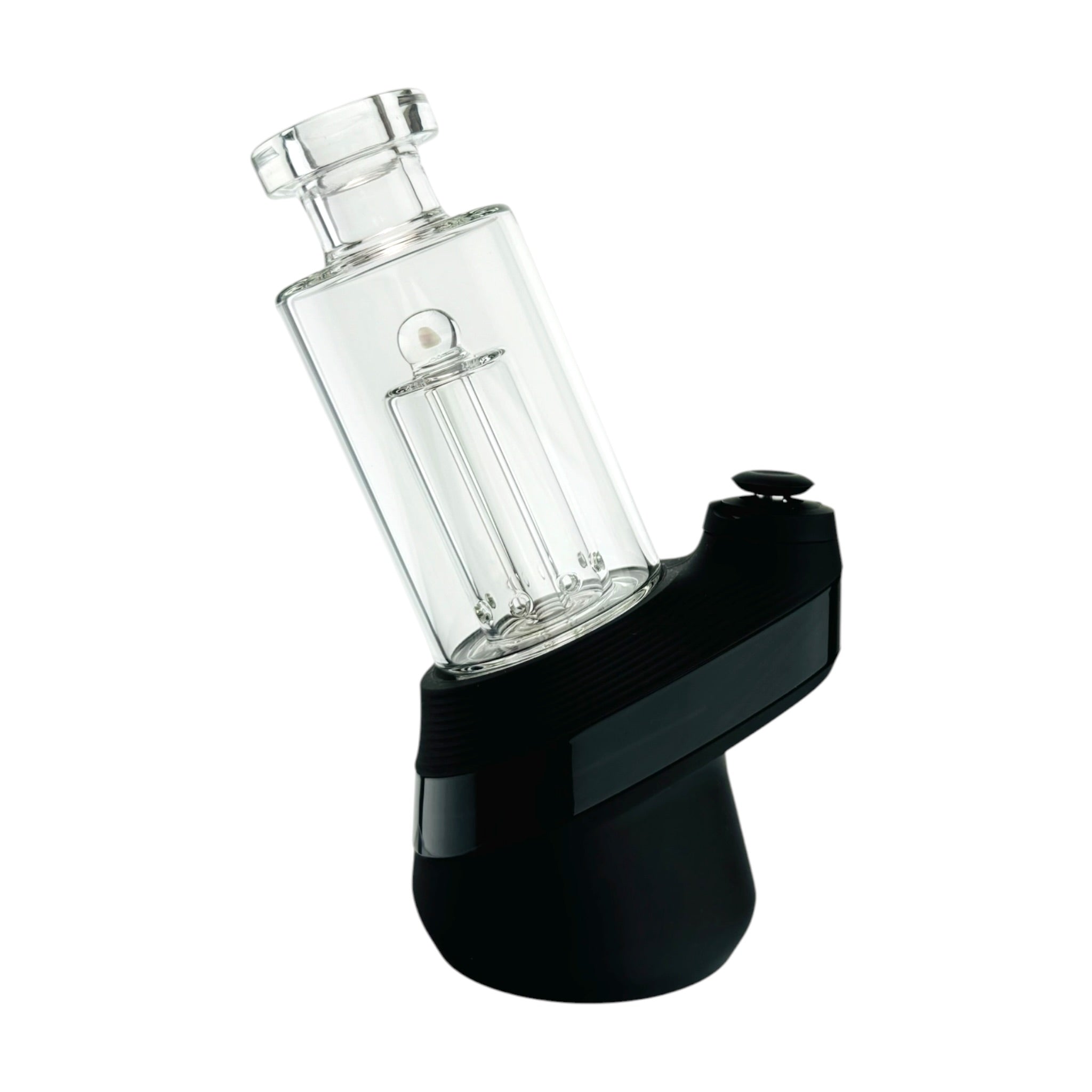 Clear Cylindrical Glass Water Pipe Attachment With Opal For Puffco Peak