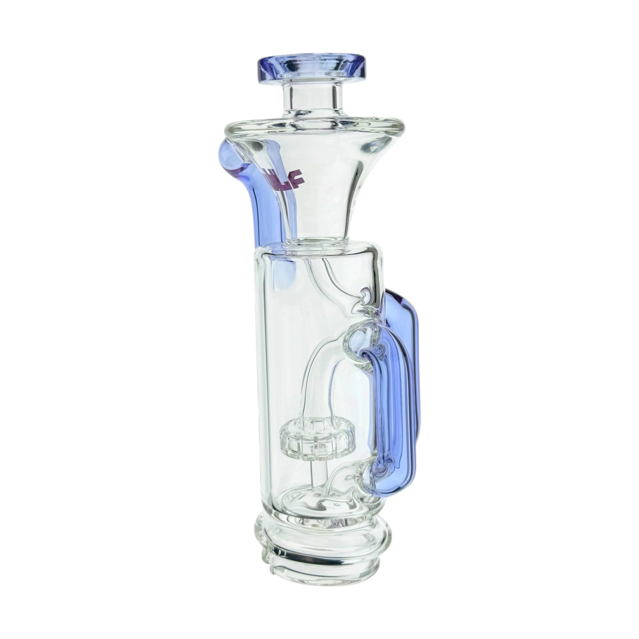 Wulf Mods Clear And Purple Glass Recycler Water Pipe Attachment For Puffco Peak