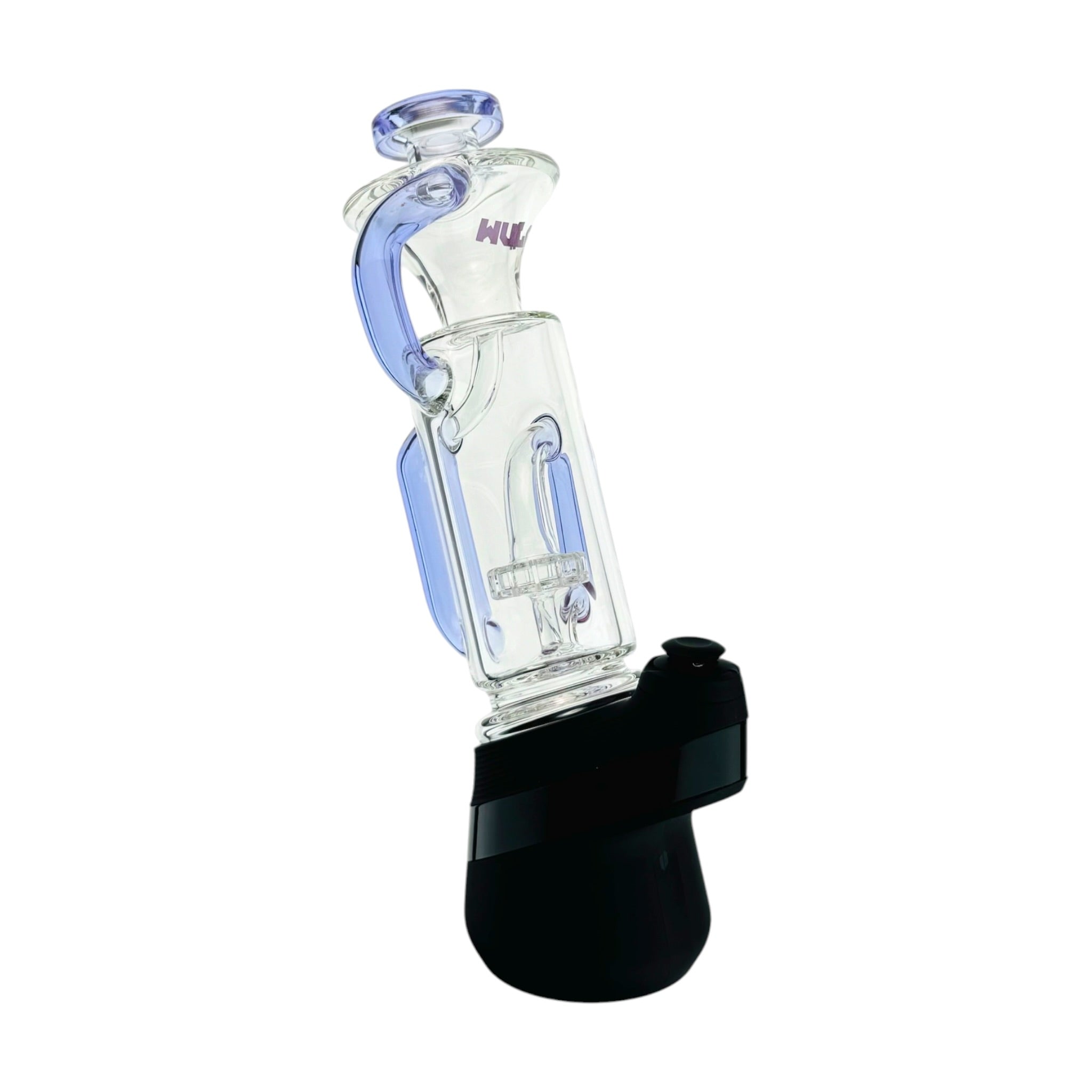 Wulf Mods Clear And Purple Glass Recycler Water Pipe Attachment For Puffco Peak