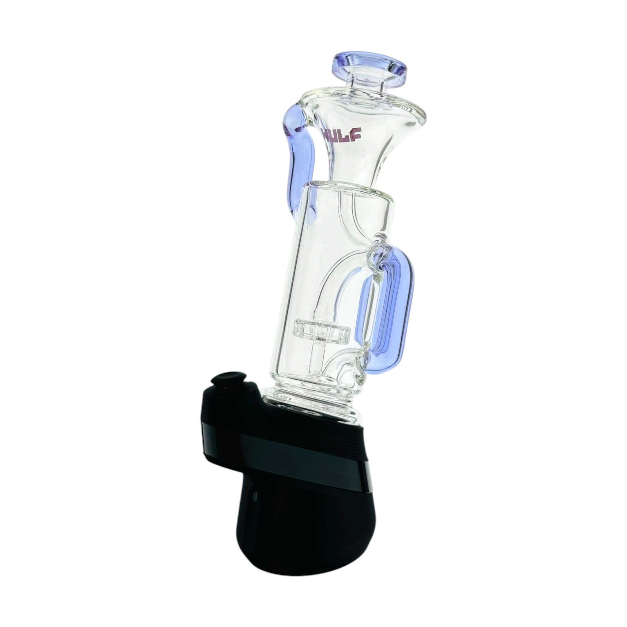Wulf Mods Clear And Purple Glass Recycler Water Pipe Attachment For Puffco Peak