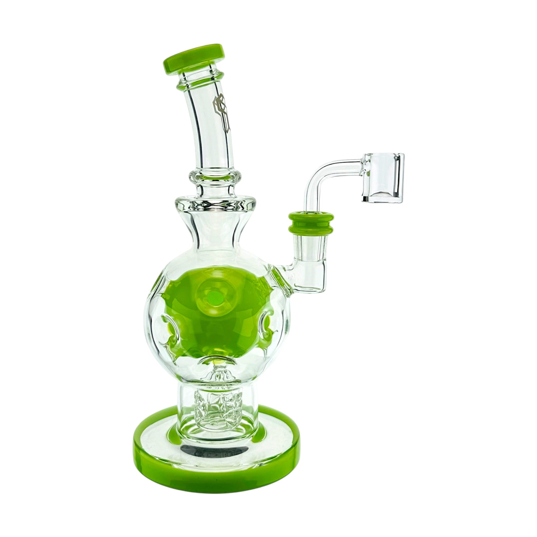 Slyme Green Fab Egg Dab Rig Water Pipe With Seed of Life Perc