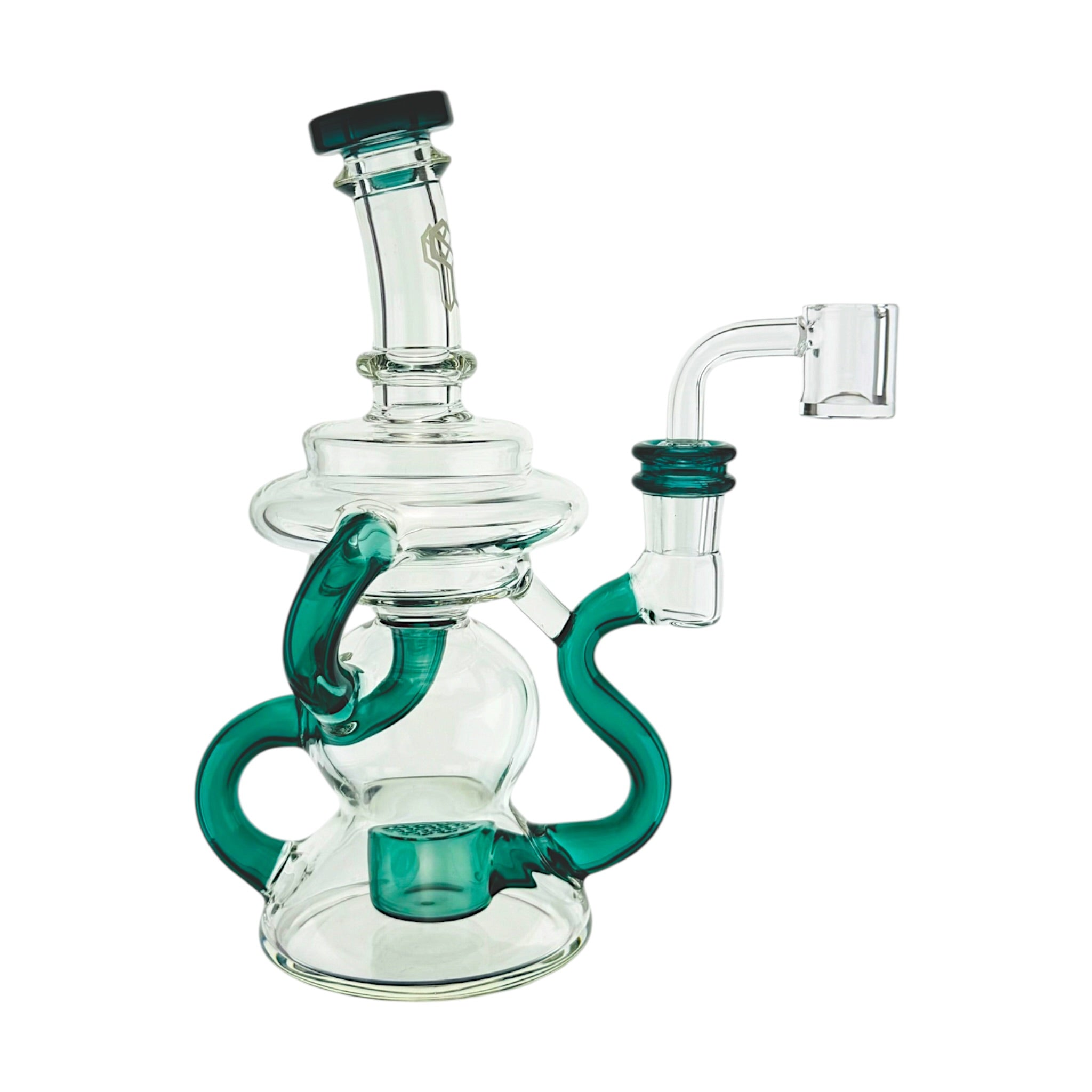 Lake Green Klein Recycler Dab Rig Water Pipe With Seed of Life Percolator