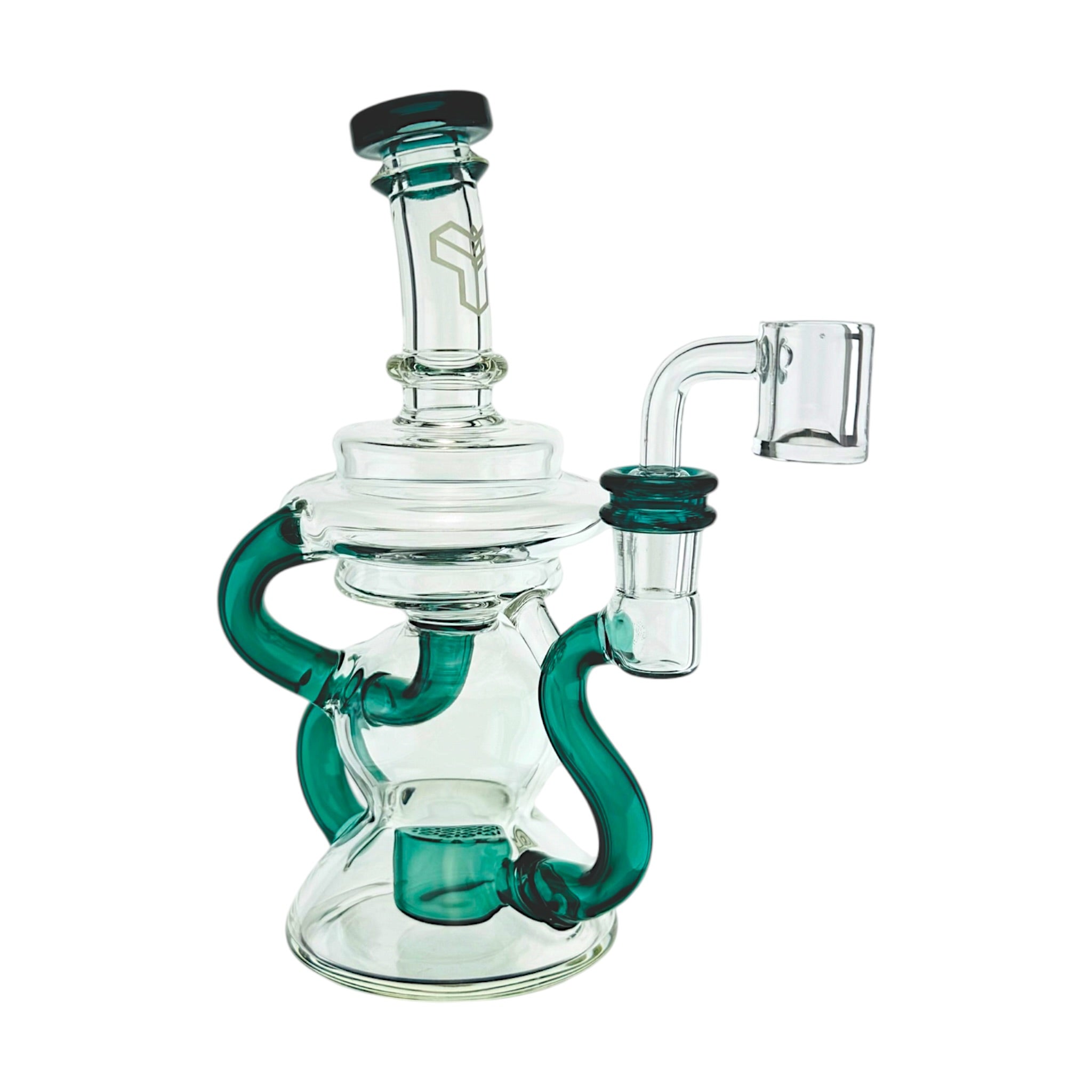 Lake Green Klein Recycler Dab Rig Water Pipe With Seed of Life Percolator