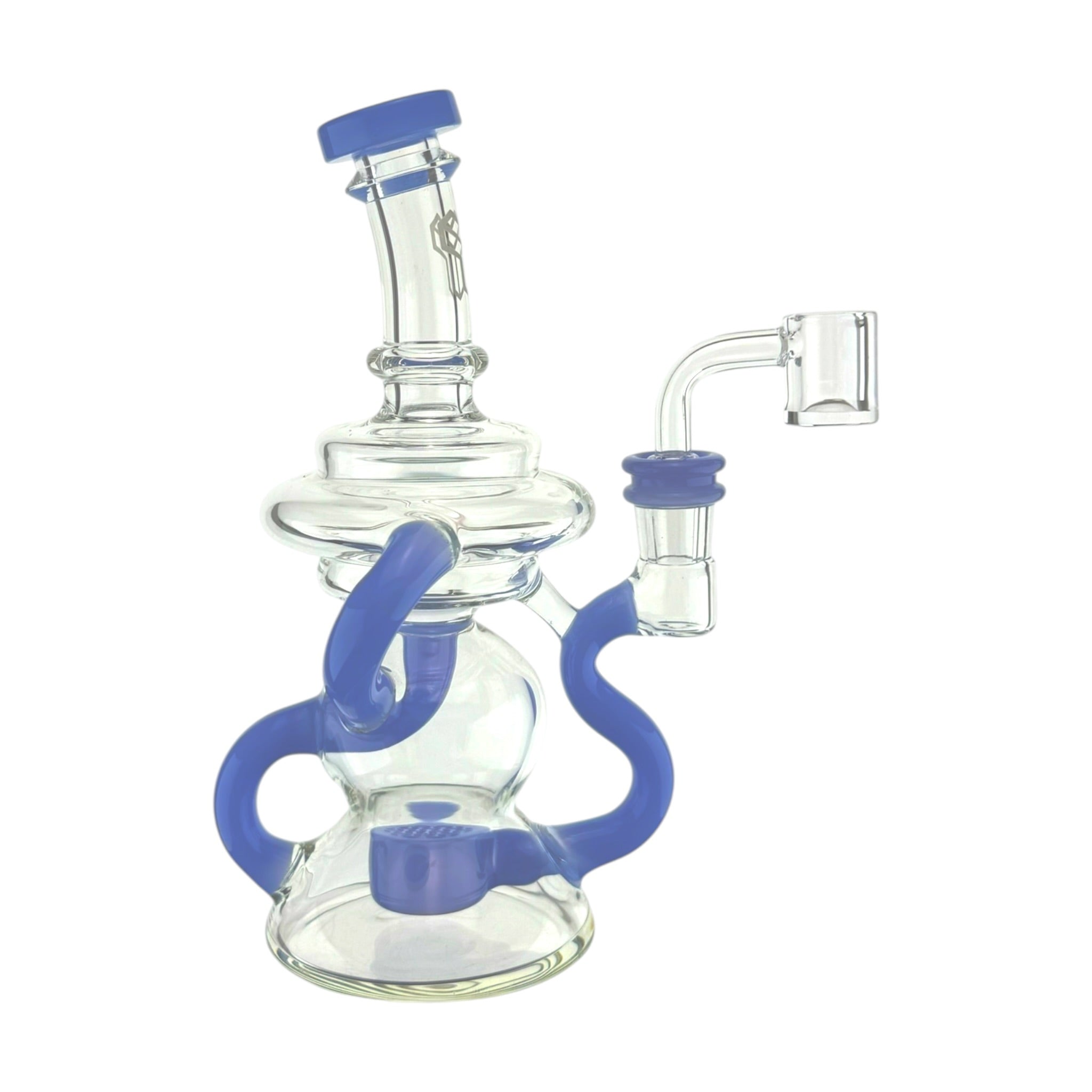 Periwinkle Klein Recycler Dab Rig Water Pipe With Seed of Life Percolator