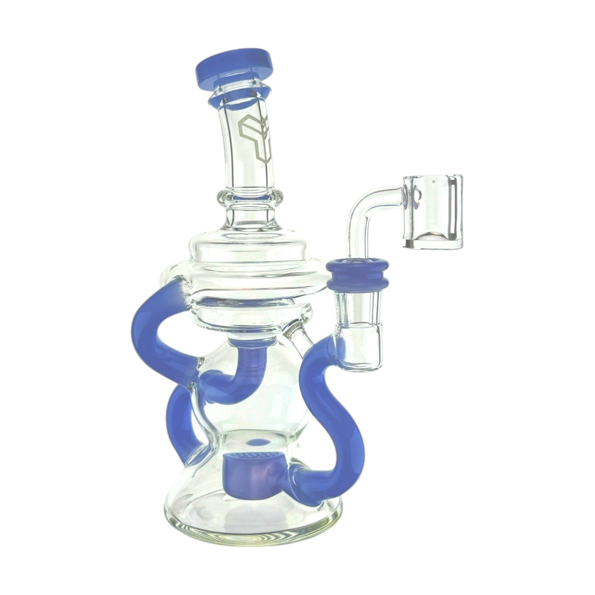 Periwinkle Klein Recycler Dab Rig Water Pipe With Seed of Life Percolator