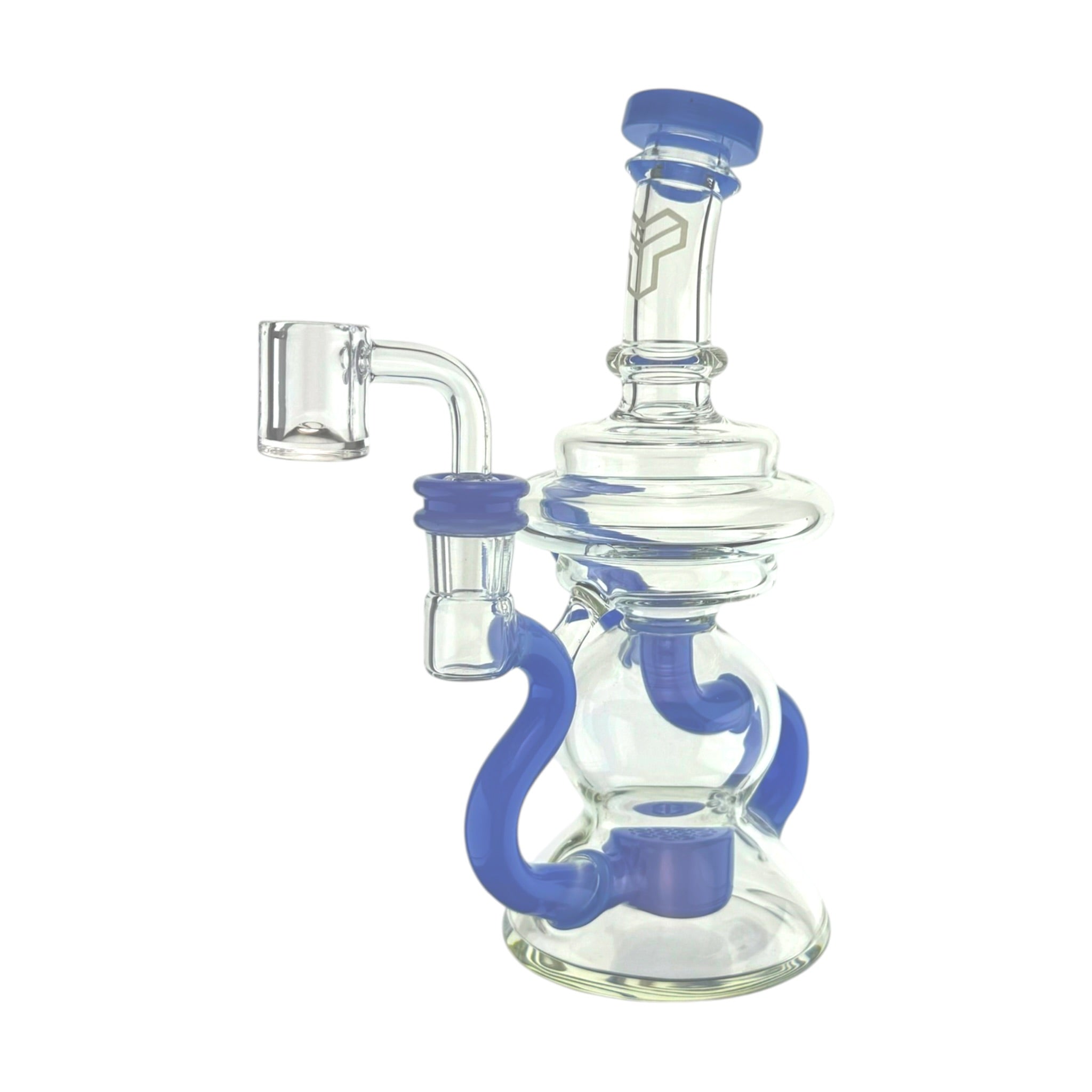 Periwinkle Klein Recycler Dab Rig Water Pipe With Seed of Life Percolator