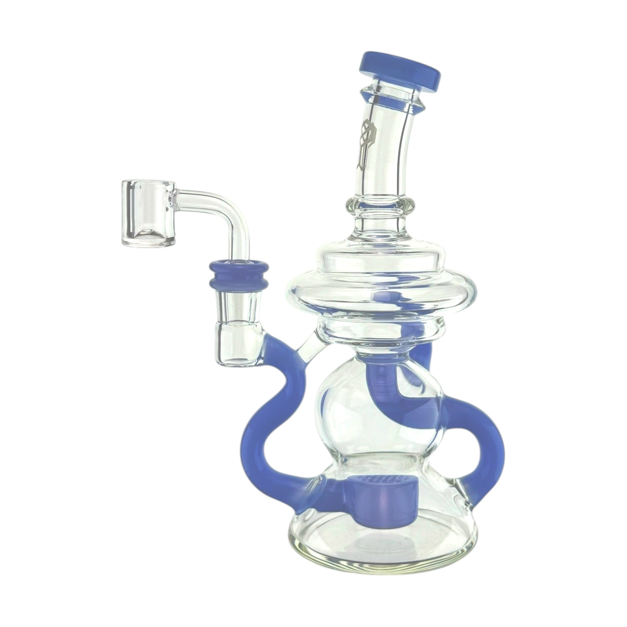 Periwinkle Klein Recycler Dab Rig Water Pipe With Seed of Life Percolator