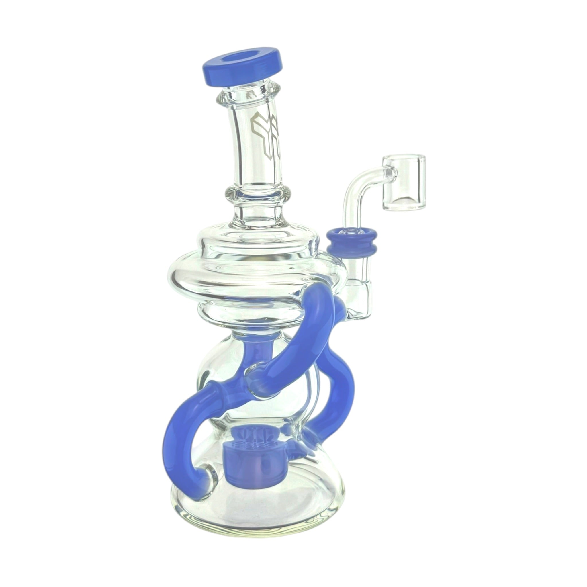 Periwinkle Klein Recycler Dab Rig Water Pipe With Seed of Life Percolator
