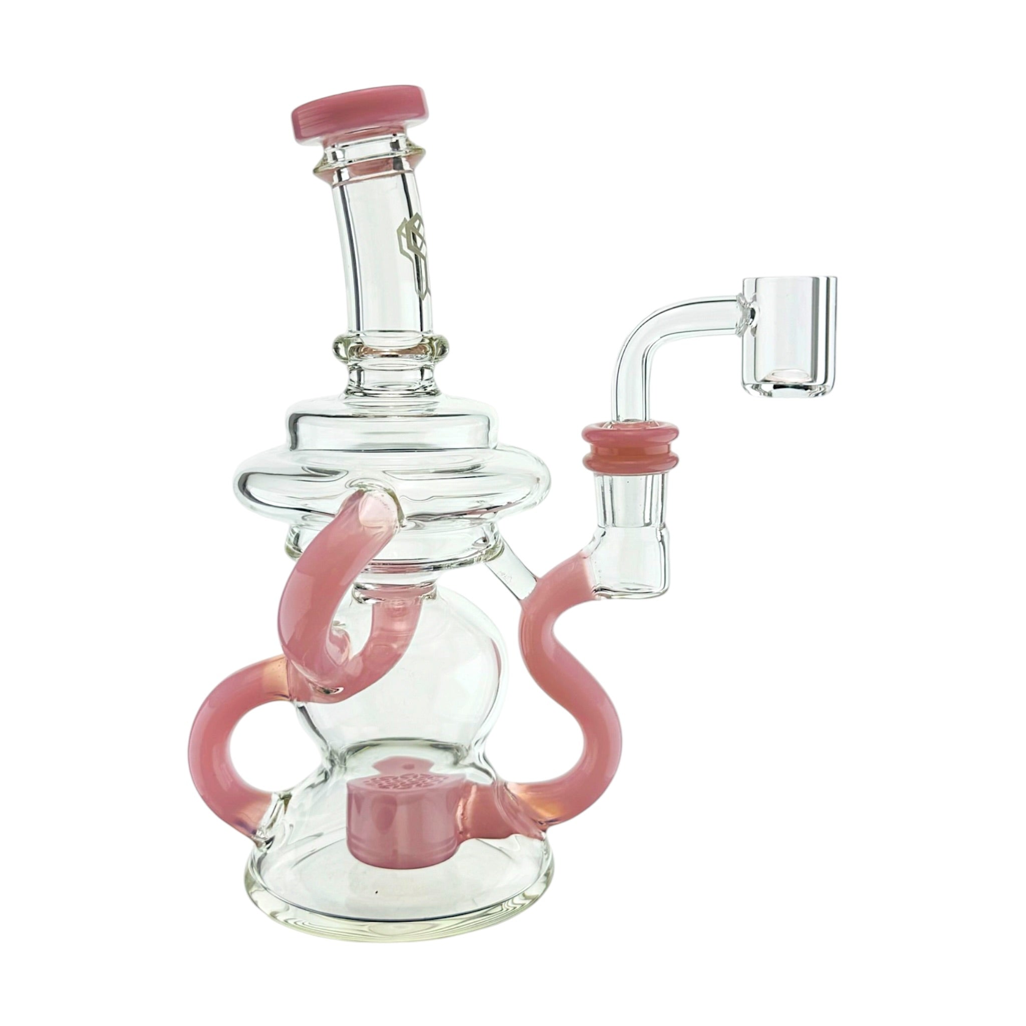 Pink Klein Recycler Dab Rig Water Pipe With Seed of Life Percolator