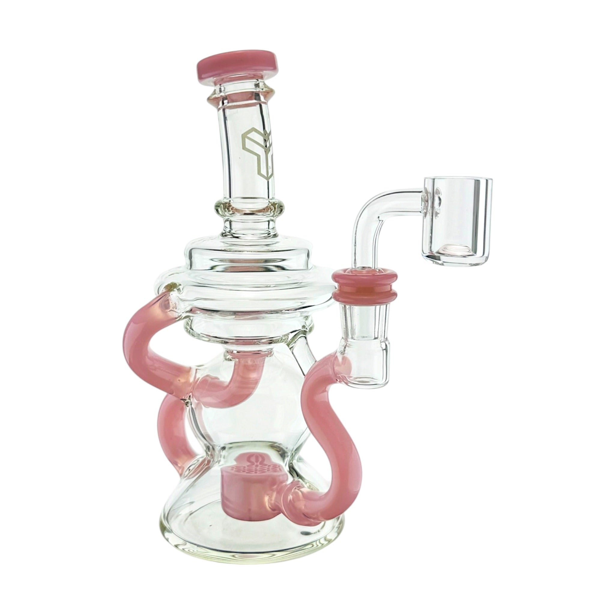 Pink Klein Recycler Dab Rig Water Pipe With Seed of Life Percolator