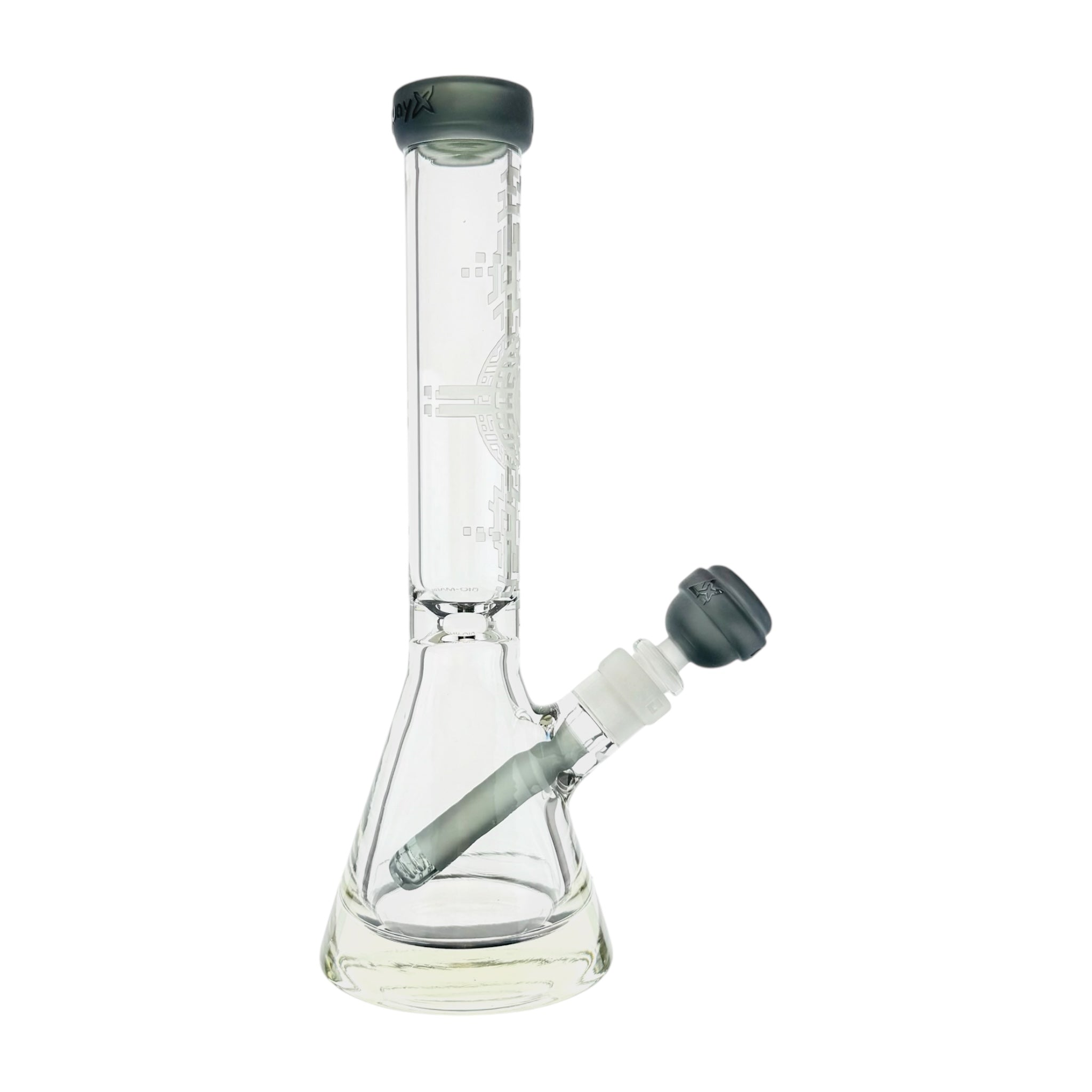 Milkyway Glass Bio-Encryption 10.5″ Beaker Bong Shadow Black