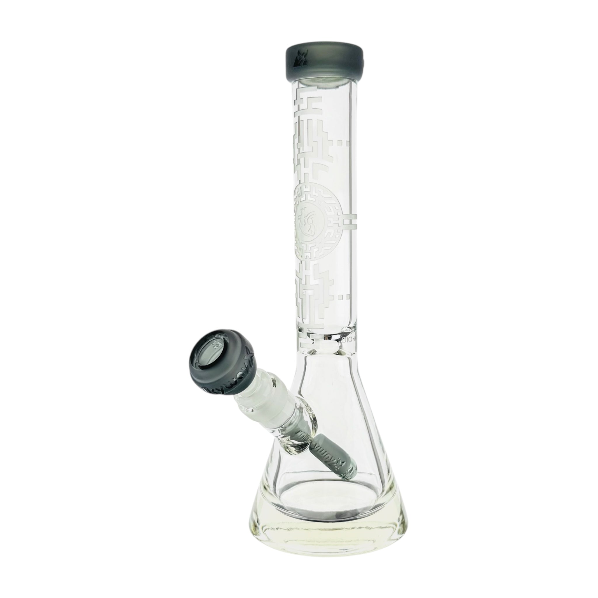 Milkyway Glass Bio-Encryption 10.5″ Beaker Bong Shadow Black