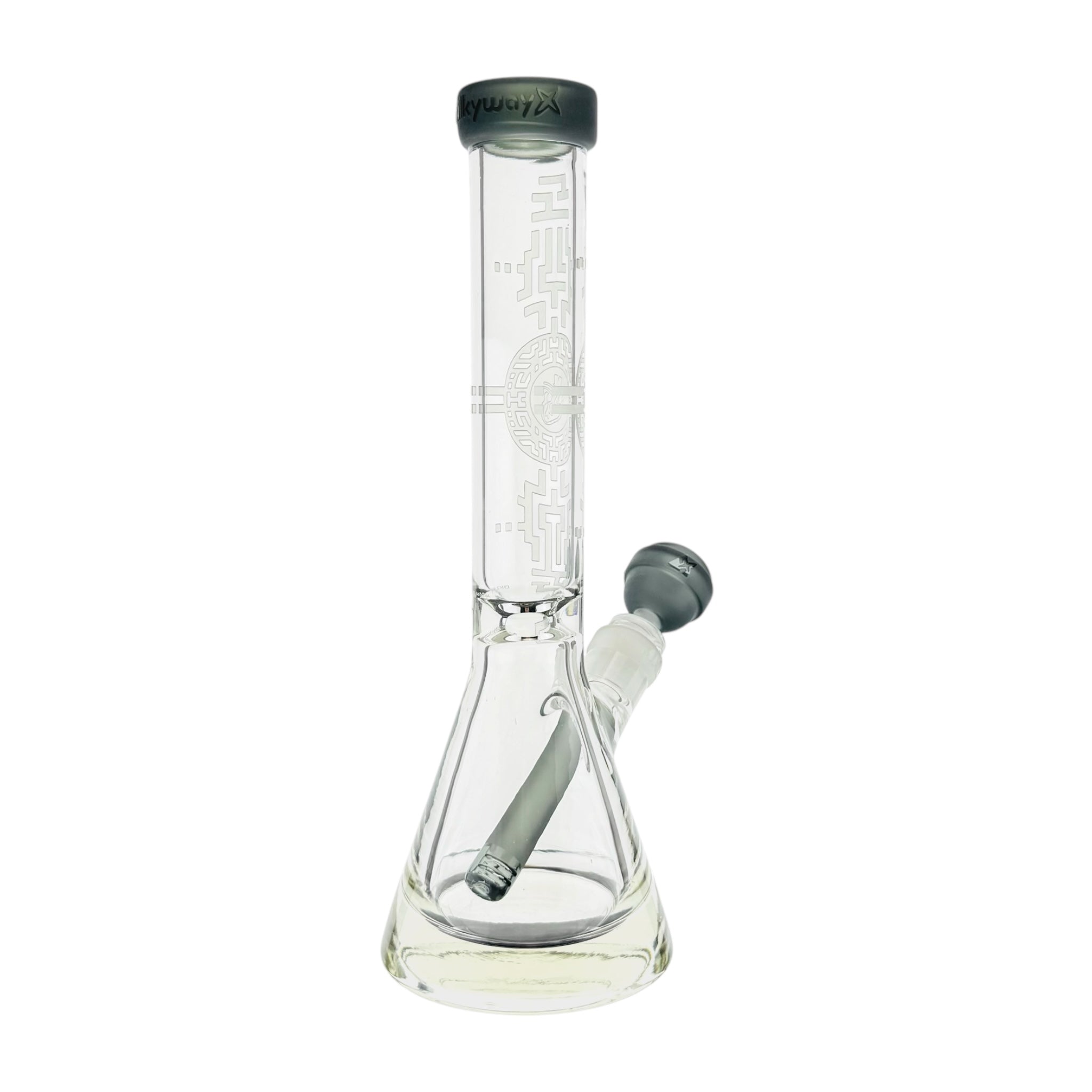 Milkyway Glass Bio-Encryption 10.5″ Beaker Bong Shadow Black