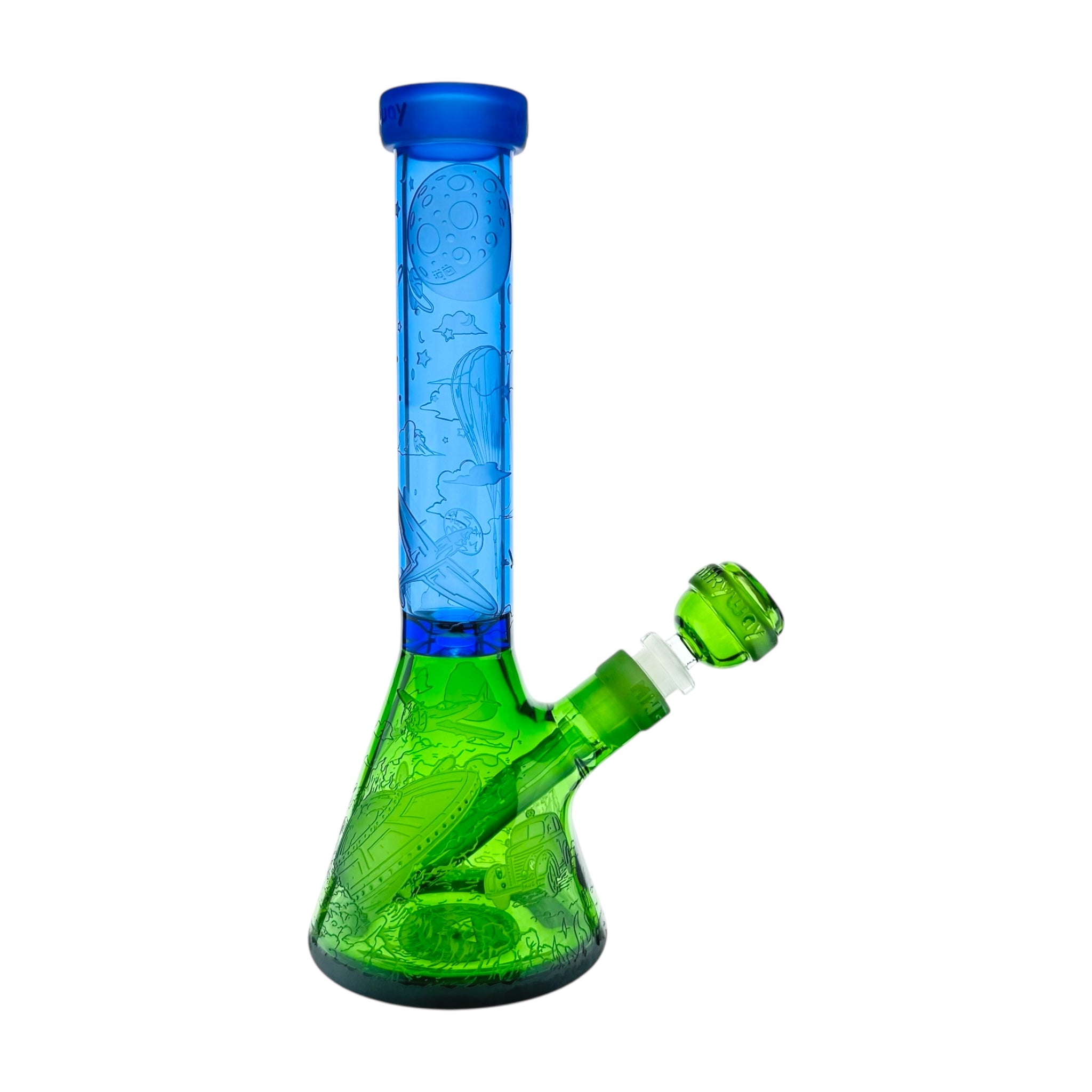 Milkyway Glass Roswell 1947 10.5″ Beaker Bong Blue And Green