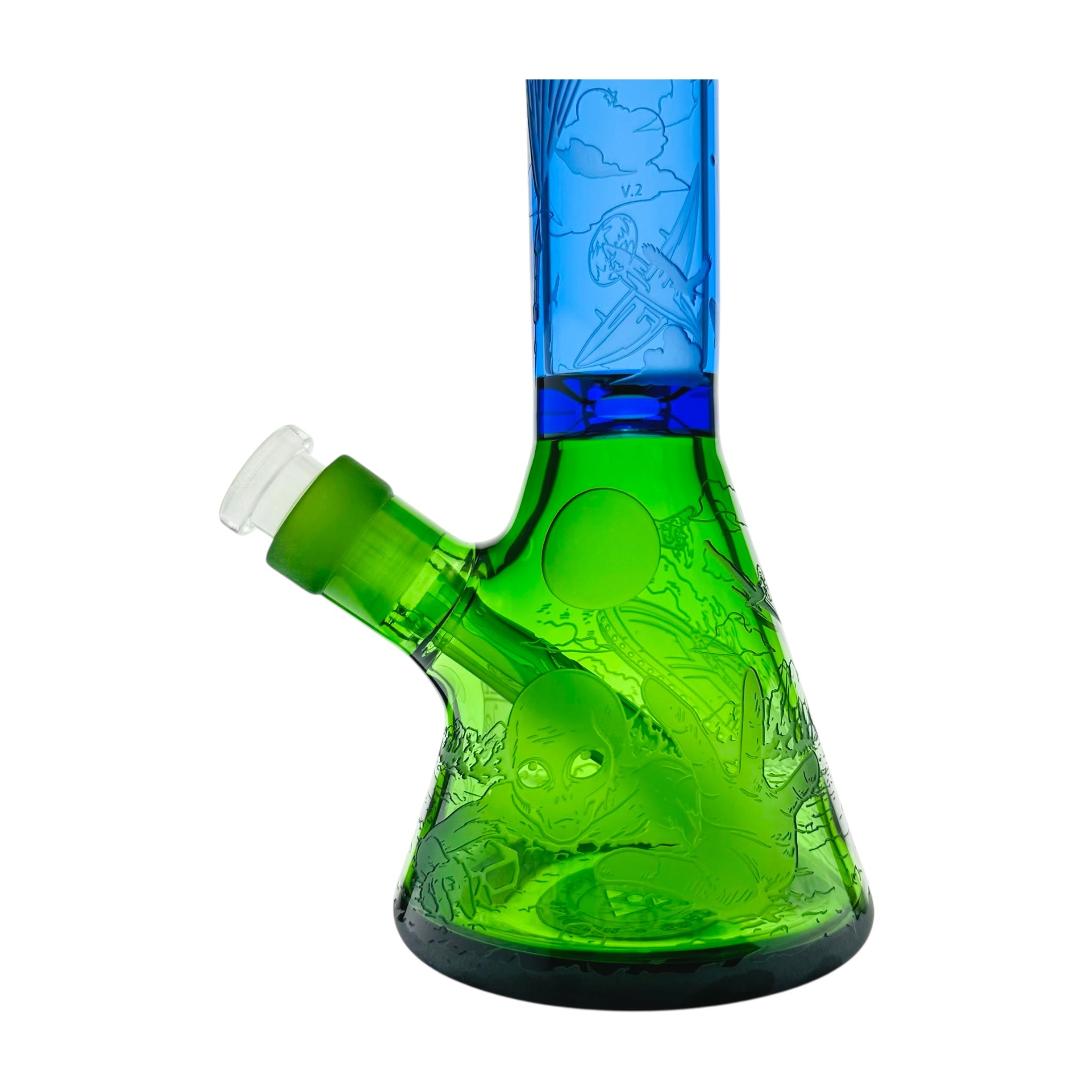 Milkyway Glass Roswell 1947 10.5″ Beaker Bong Blue And Green