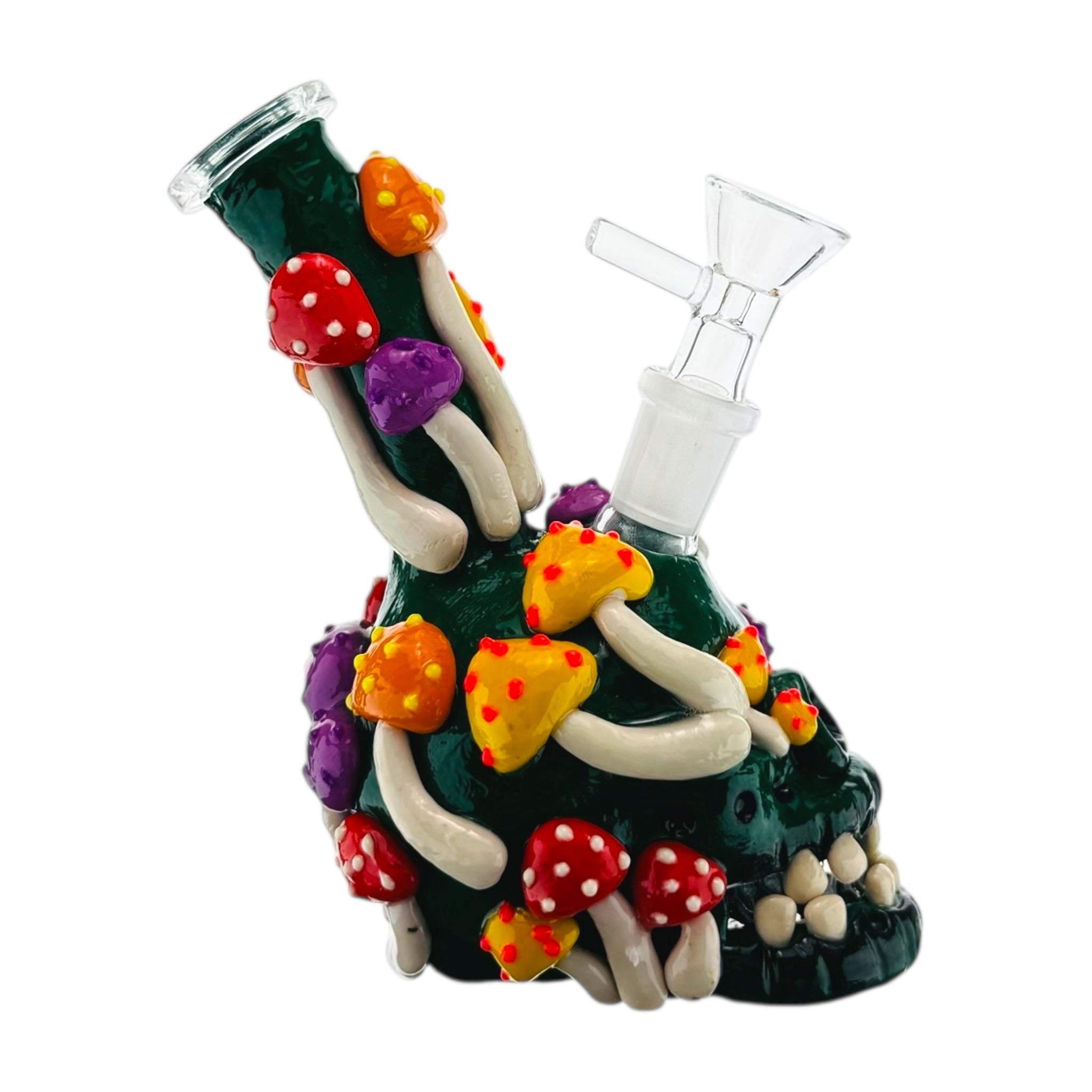 Monster Bong Small Skull Bong With Mushrooms
