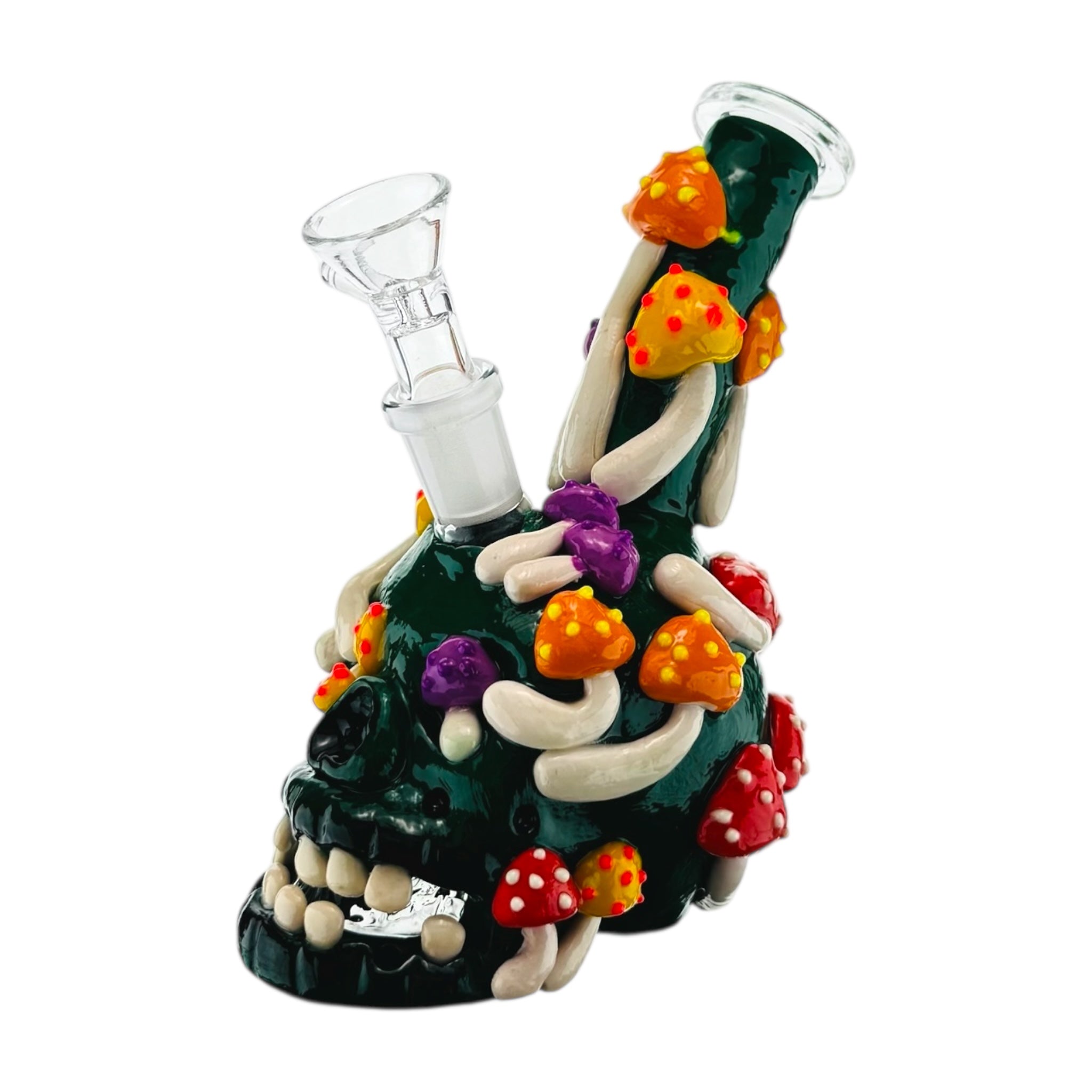 Monster Bong Small Skull Bong With Mushrooms