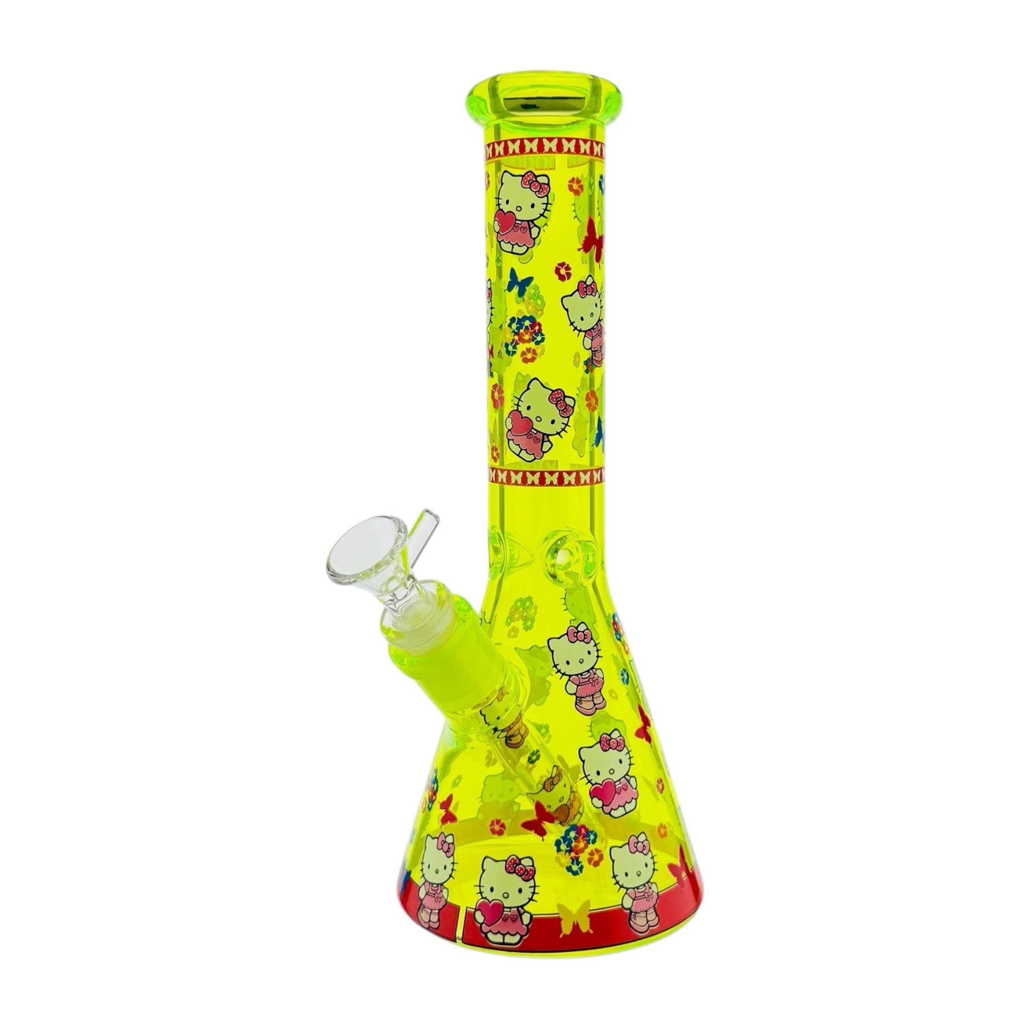 Neon Green Hello Kitty water pipe smoking device 10 Inch