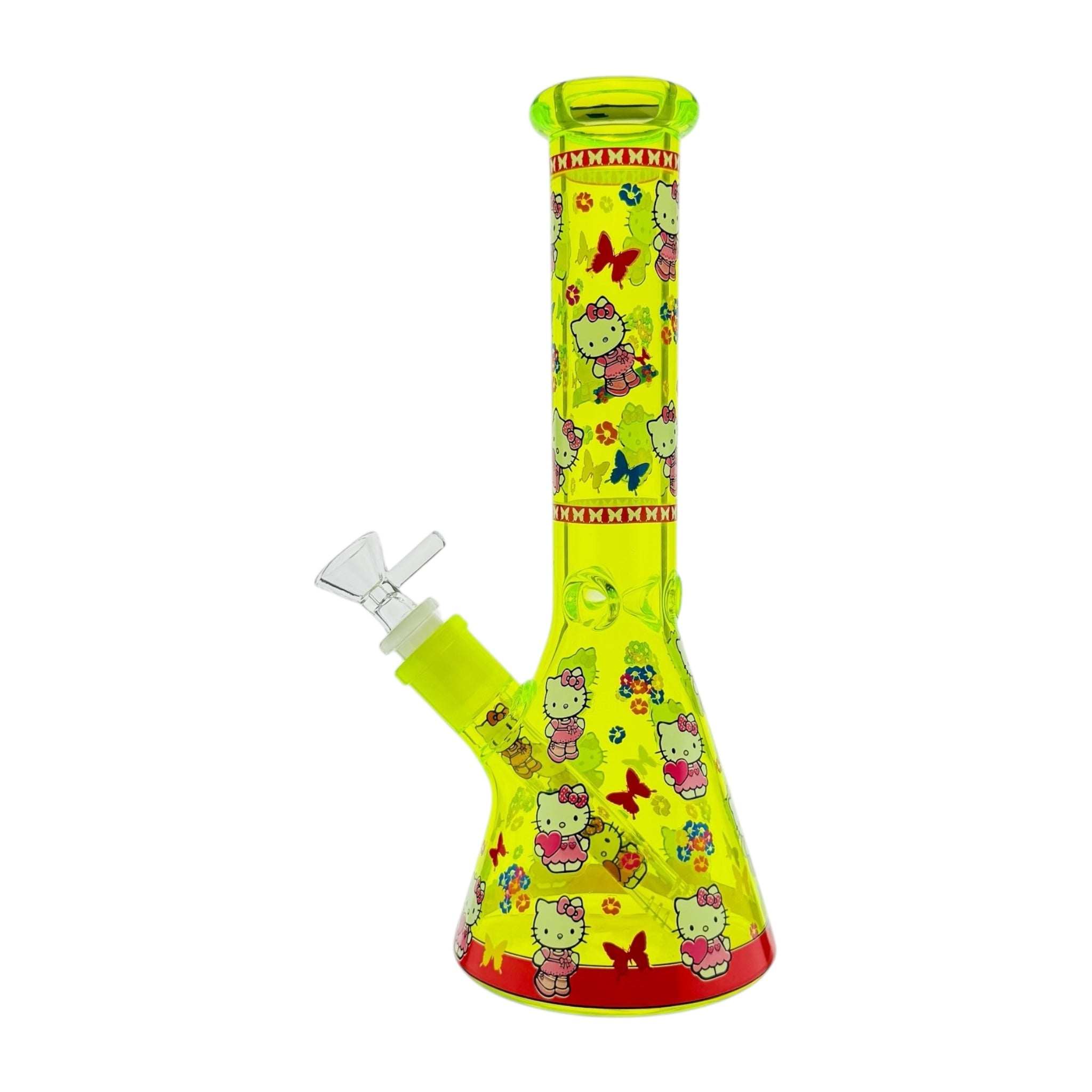 Neon Green Hello Kitty water pipe smoking device 10 Inch