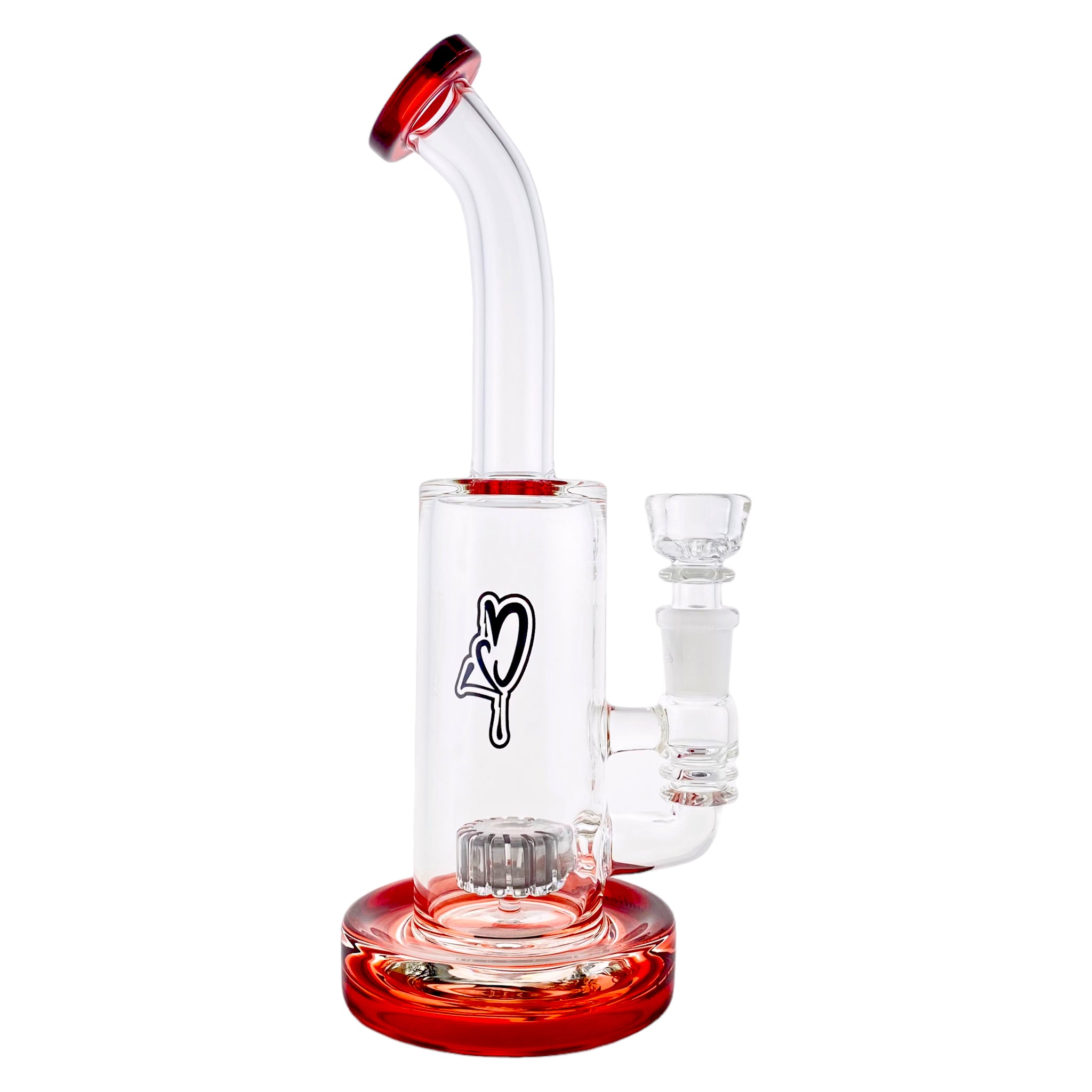 C2 Custom Creations - Custom Red Bubbler Bong With Grey Perc FBS4 Mini