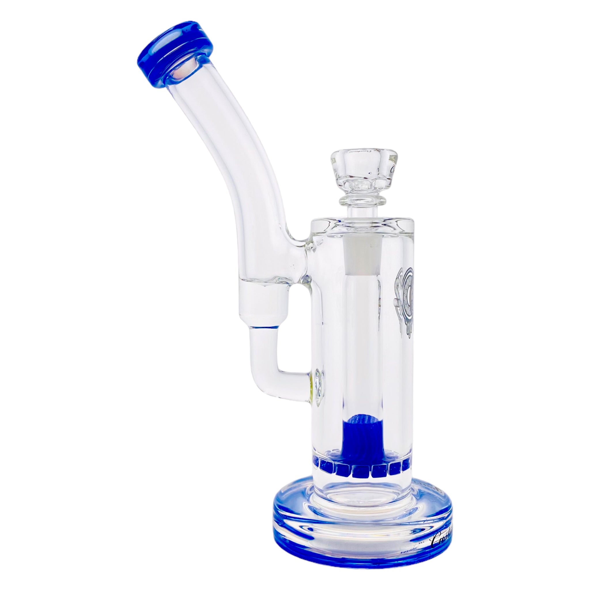 C2 Custom Creations - Custom Blue Bubbler Bong BRB45 Single Ratchet Perc