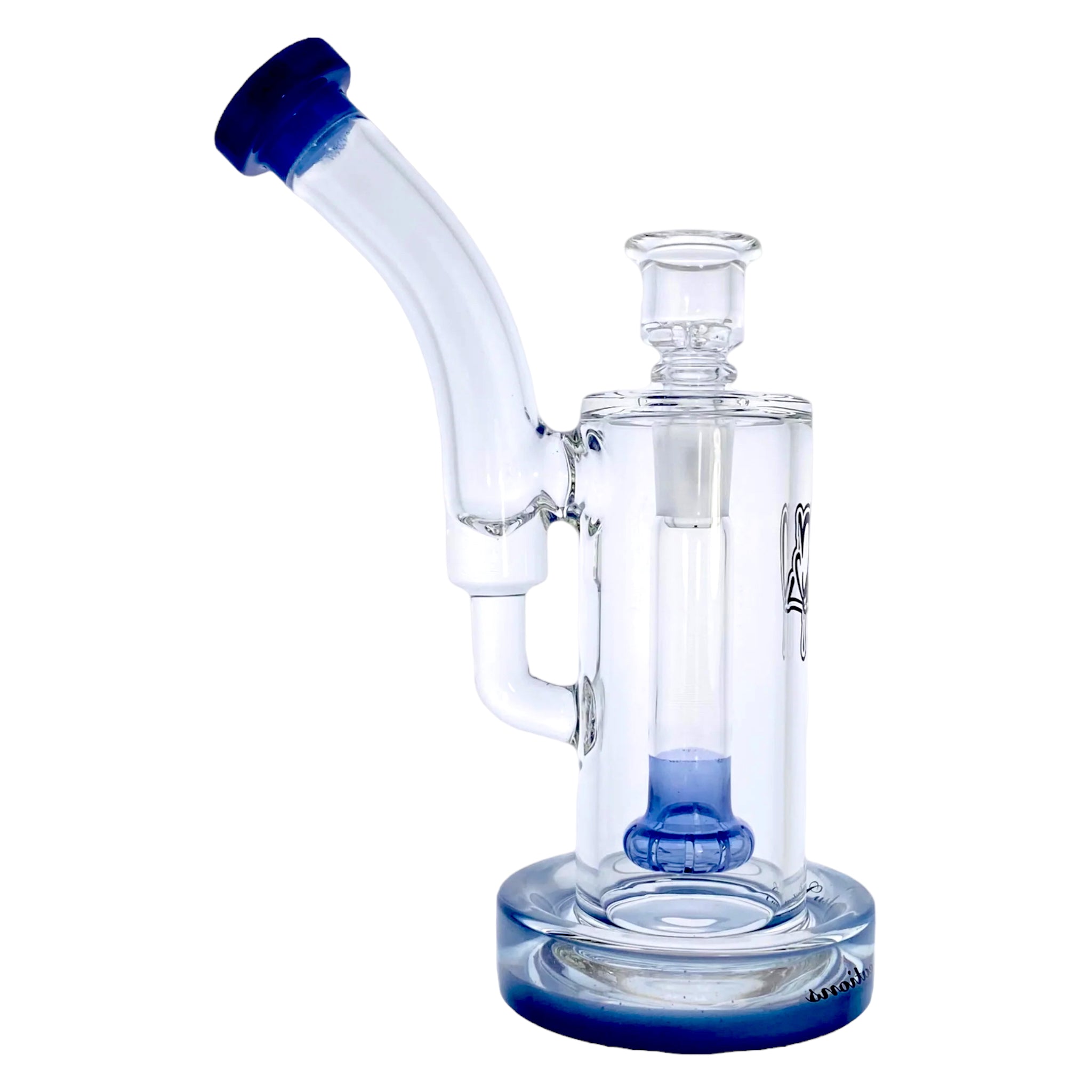 C2 Custom Creations - Custom Blue Fixed Showerhead Perc Bubbler Bong