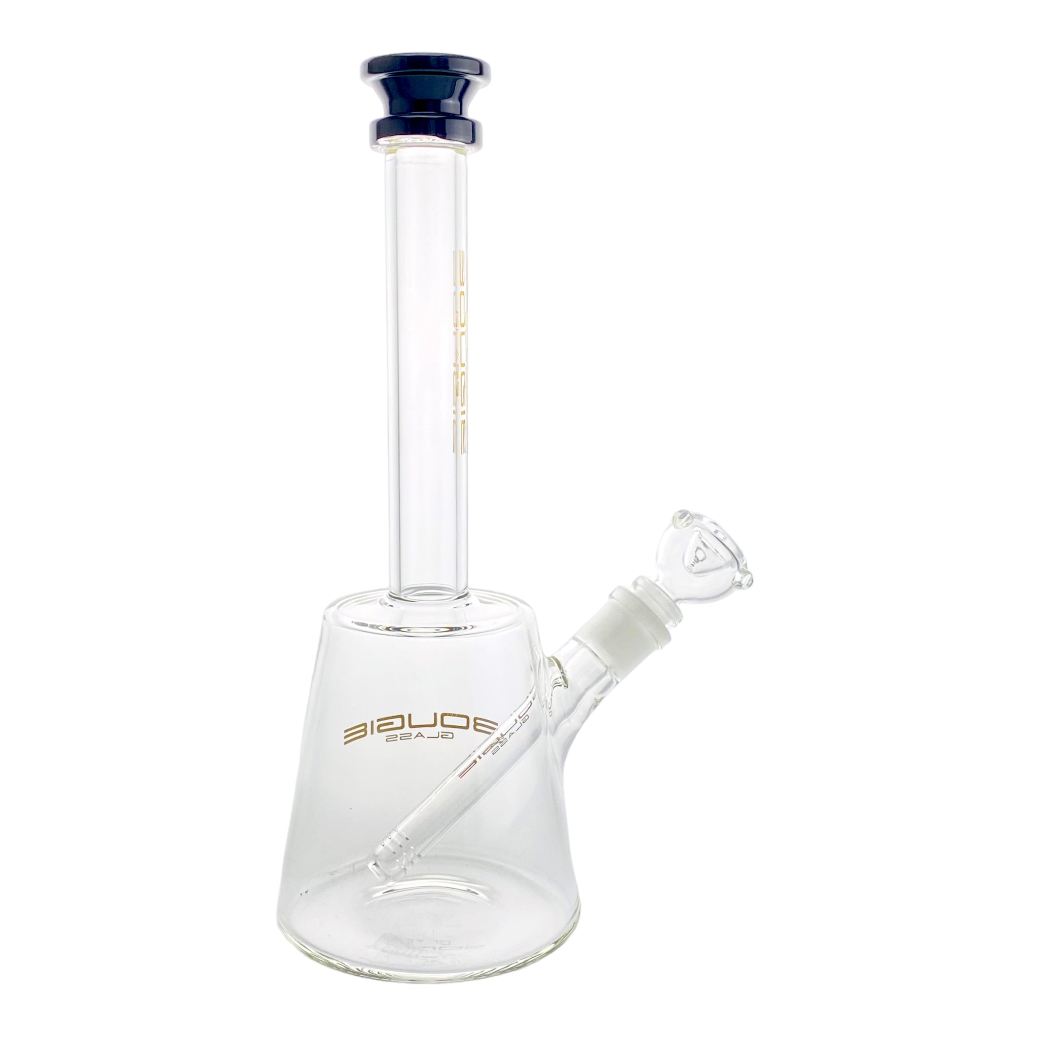 Bougie Glass - Slanted Cylinder Bong With Black Mouthpiece