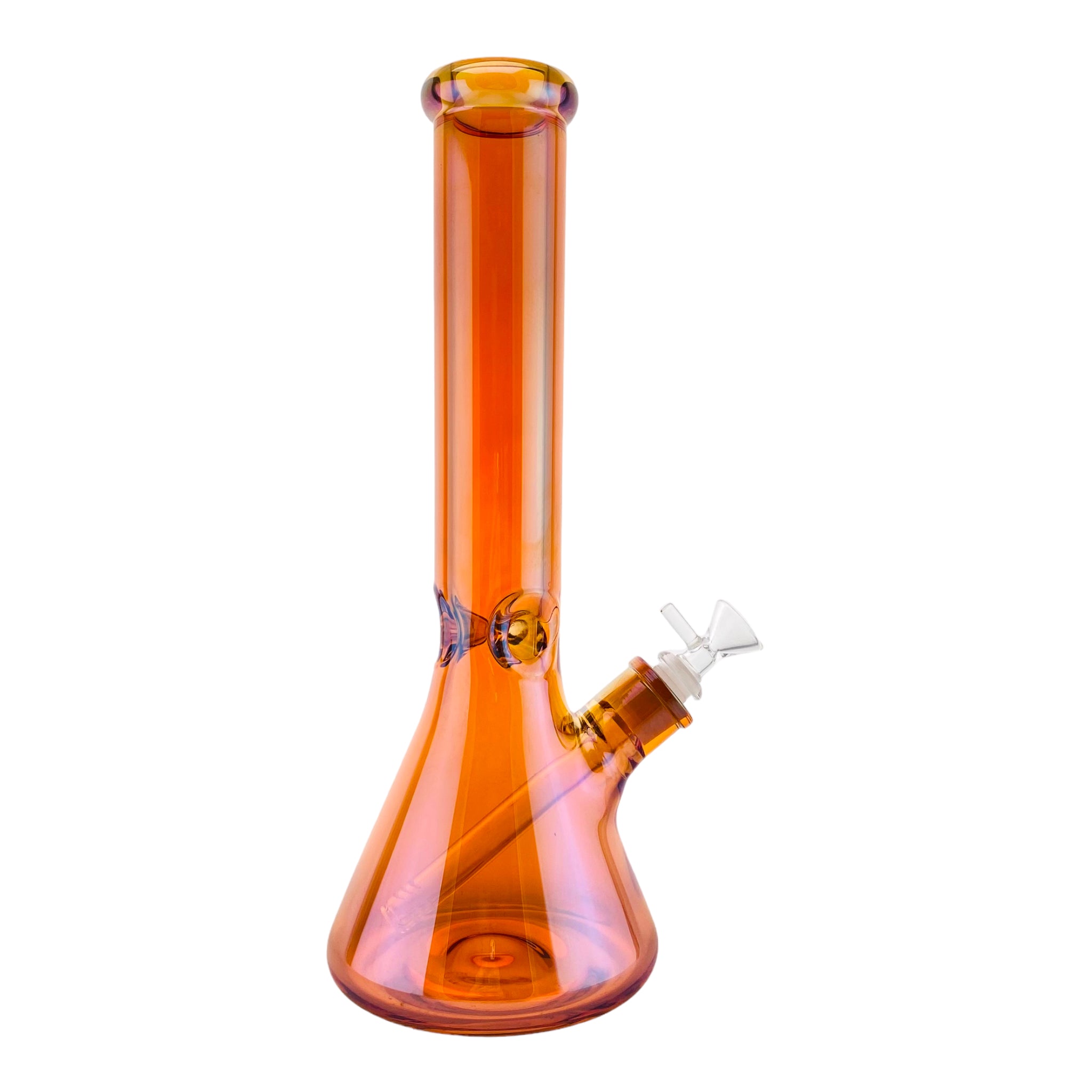 9mm Thick Amber Brown Beaker Bong With Reflective Coating