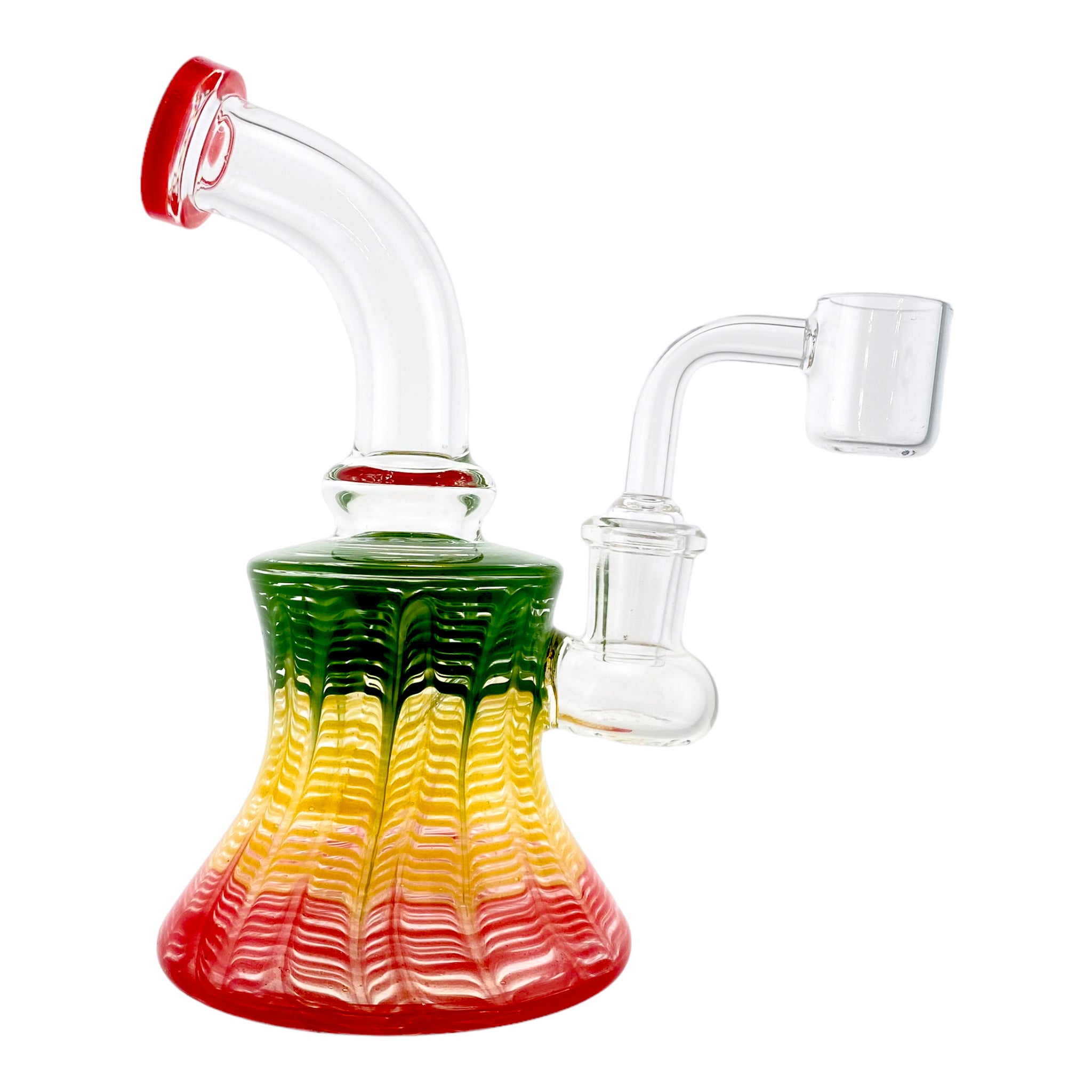 Small Dab Rig With Rasta Fade Wrap And Rake