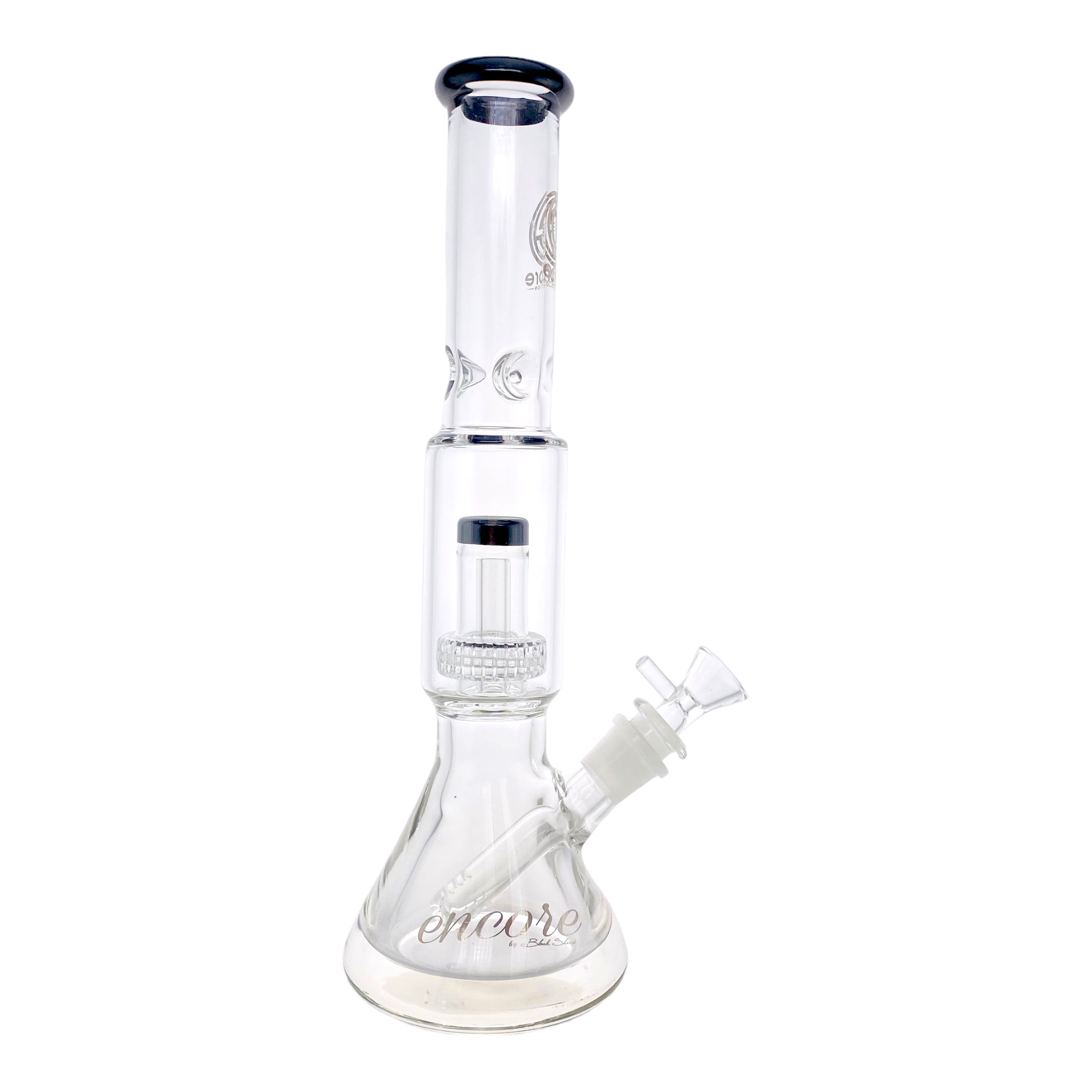 Encore Glass Beaker Base Bong With Perc & Extra Thick Base - Black