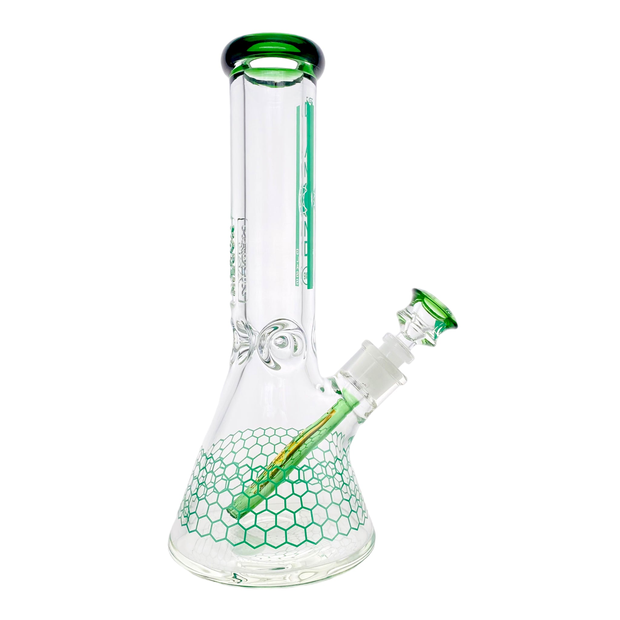 Diamond Glass - 12 Inch Beaker With Green Honeycomb 9mm Thick