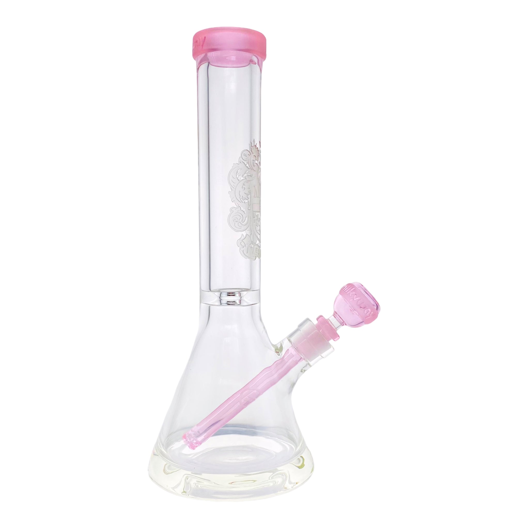 Milkyway Glass - 14 Inch Pink Coat Of Arms Glass Beaker Bong