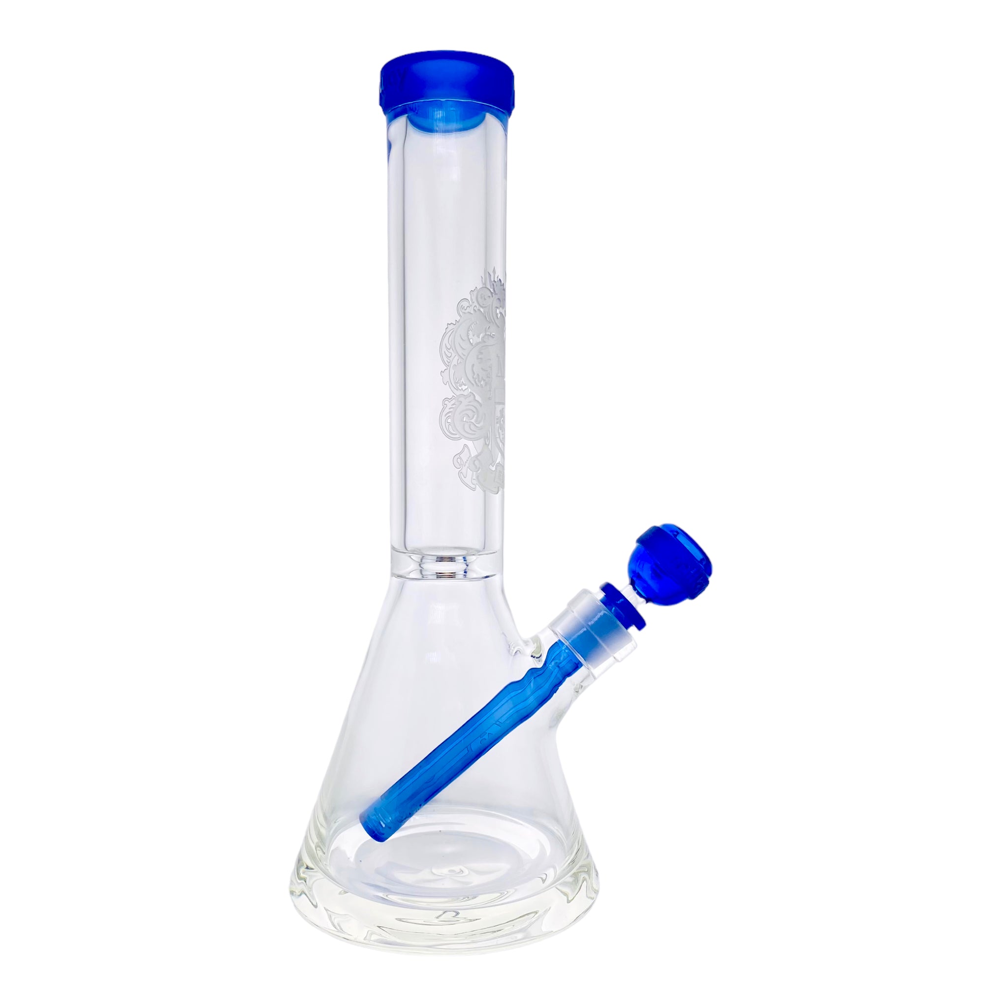 Milkyway Glass - 14 Inch Blue Coat Of Arms Glass Beaker Bong