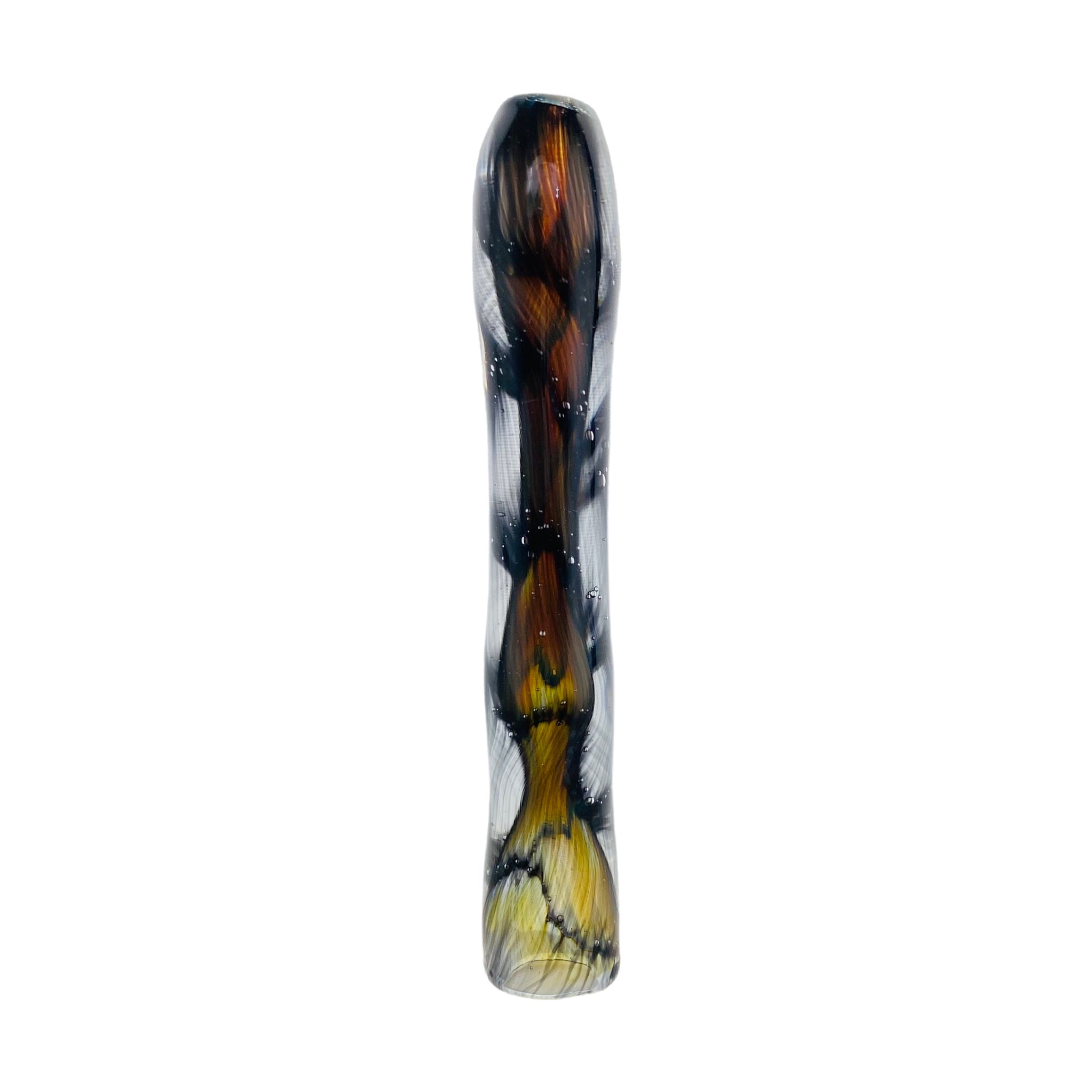 Glass Chillum Pipe - Black Inside Out Glass One Hitter