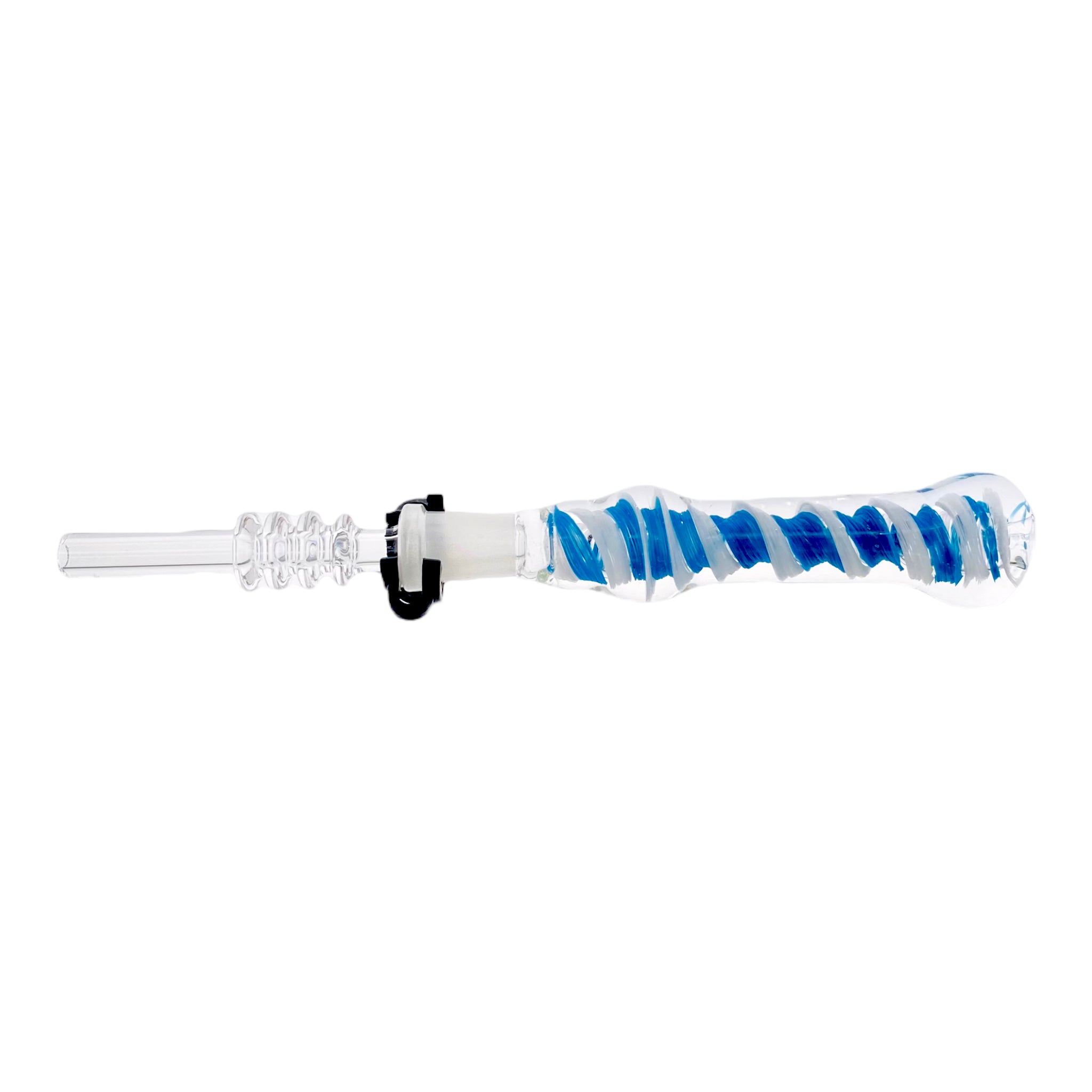 10mm Nectar Collector - Blue And White Inside Out With 10mm Quartz Tip
