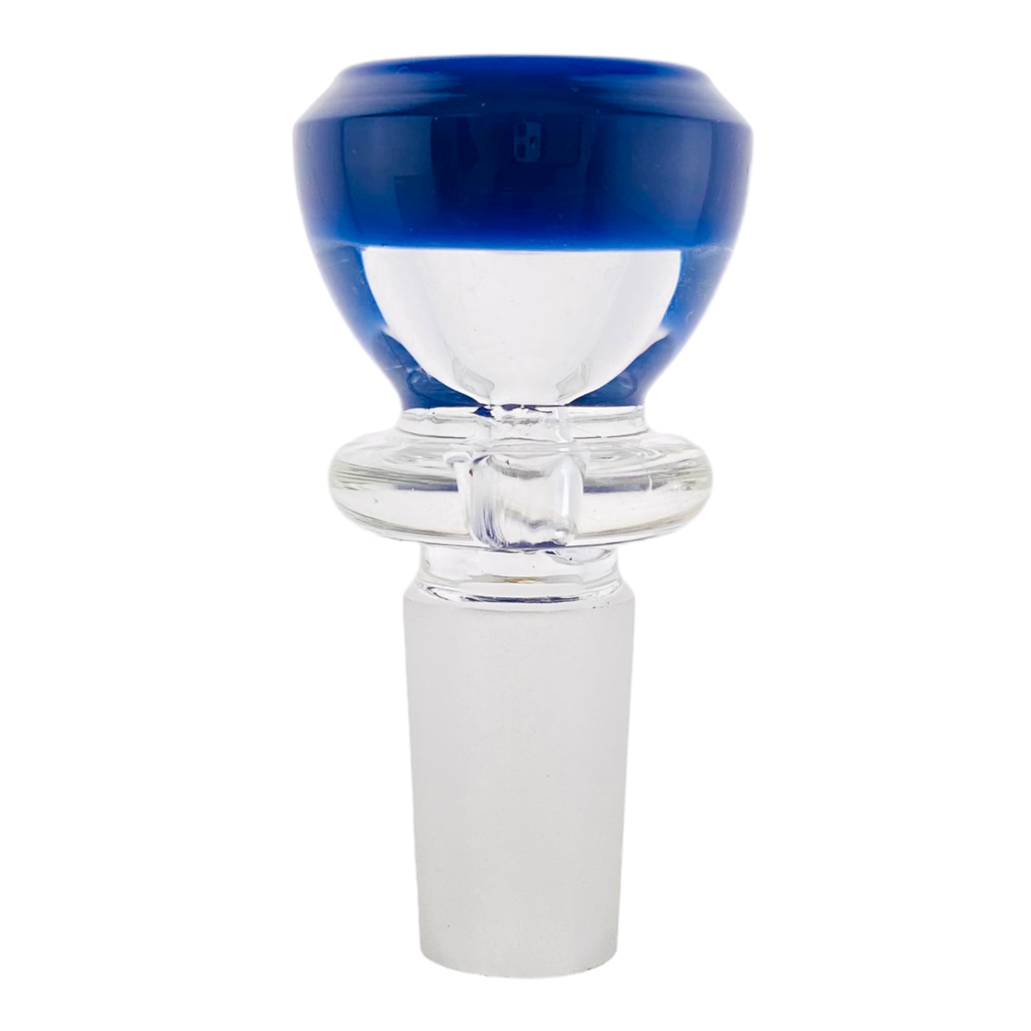 14mm Flower Bowl - Color Rim Bong Bowl Piece - Blue