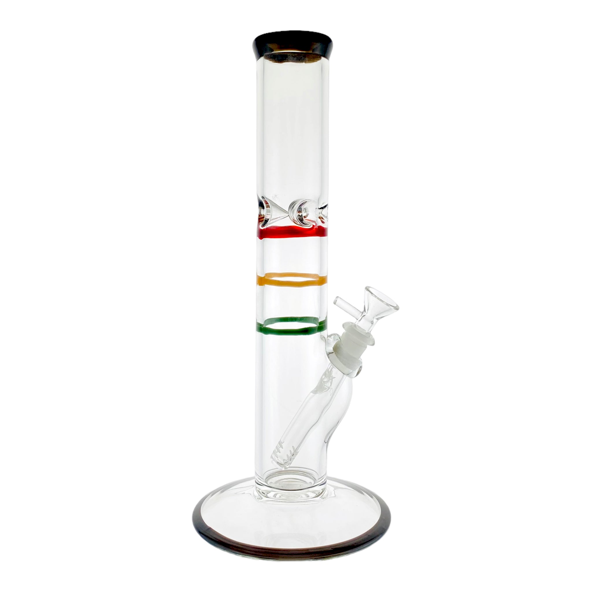 HVY Glass - Rasta Line Wrap Straight Tube Bong