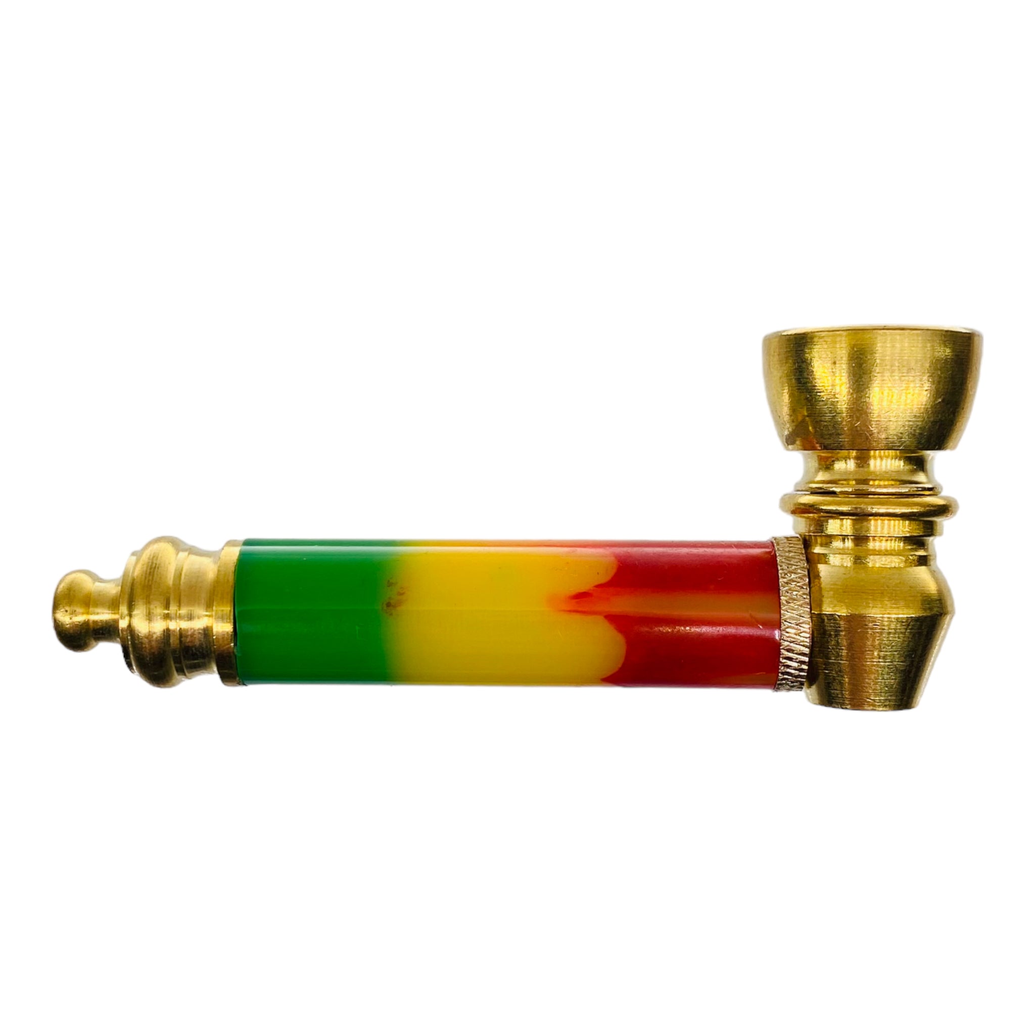 Metal weed or tobacco pipe with rasta color chamber for sale free shipping