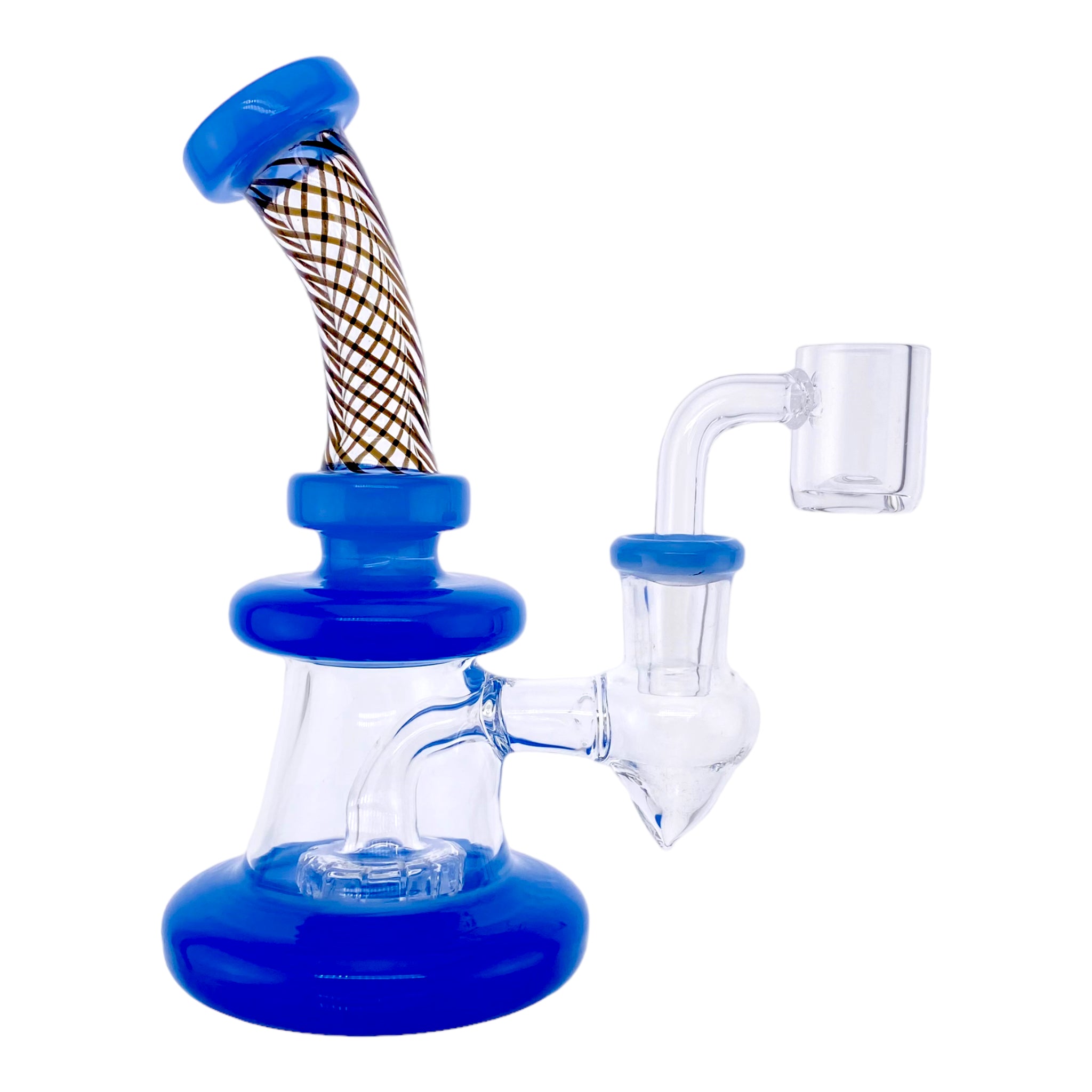 Small Light Blue Dab Rig With Black Twist Neck