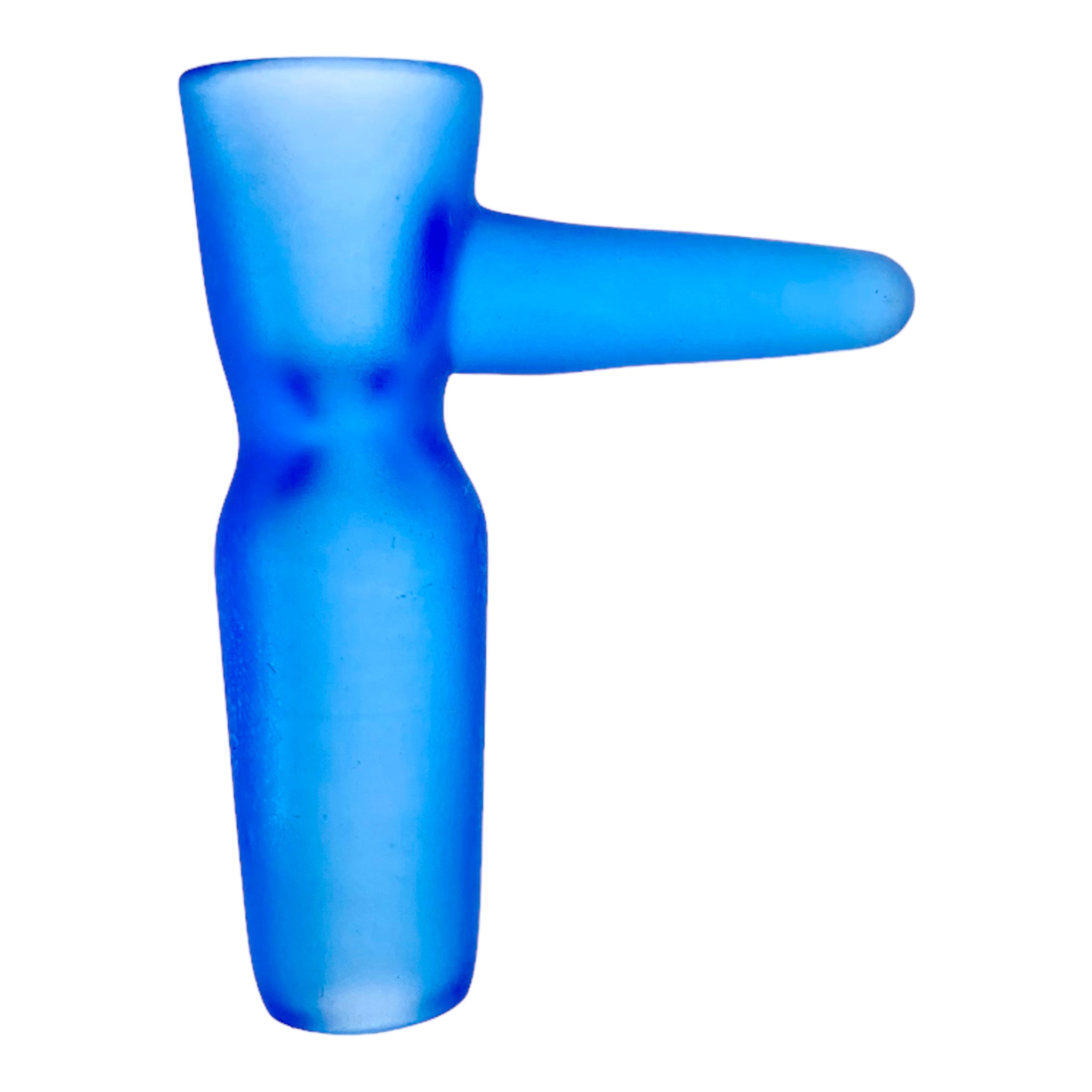 Optera Glass - Sandblasted Cobalt Blue With Blue Handle Full Color - 14mm Bowl Piece