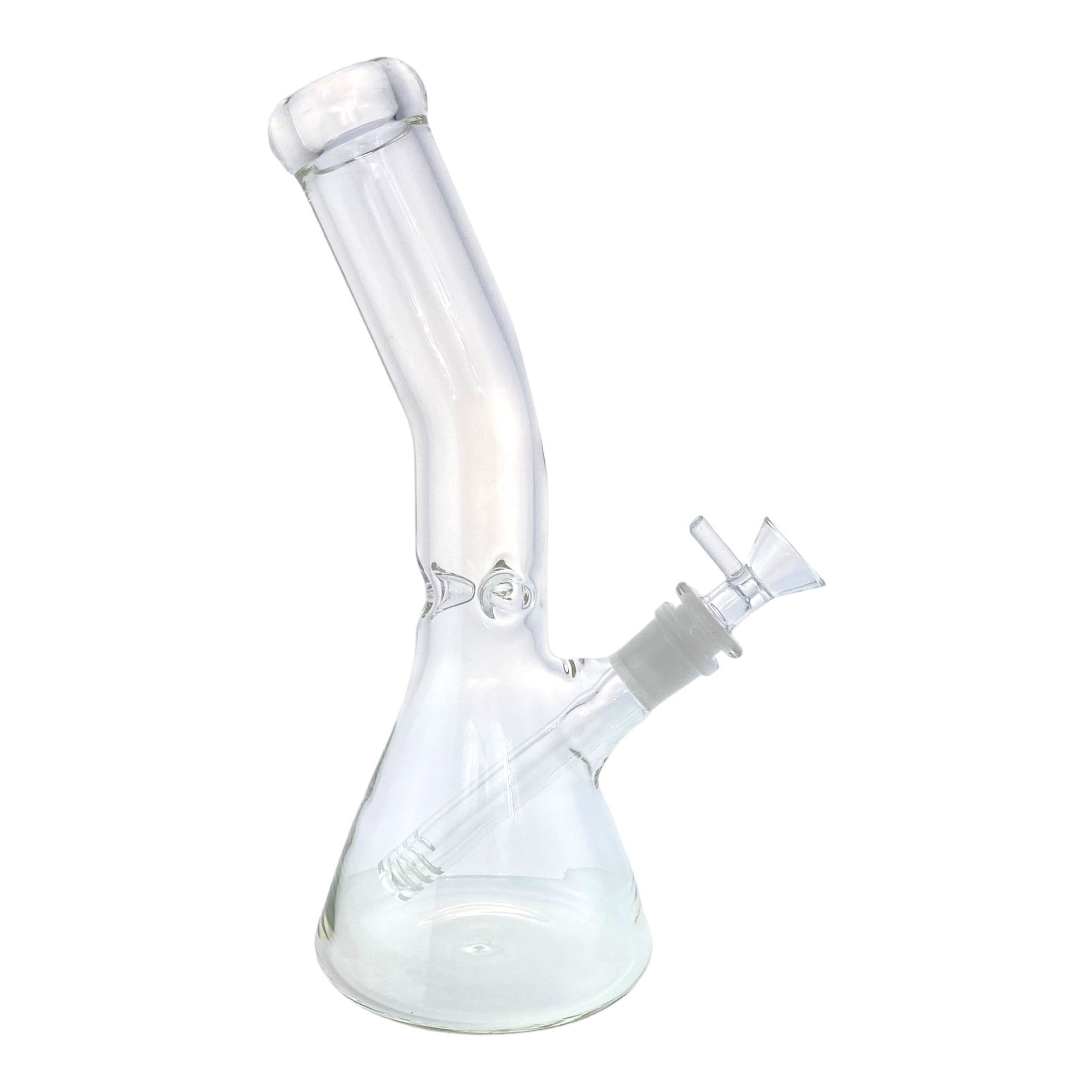 10 Inch Clear Beaker Glass Bong With Bent Neck