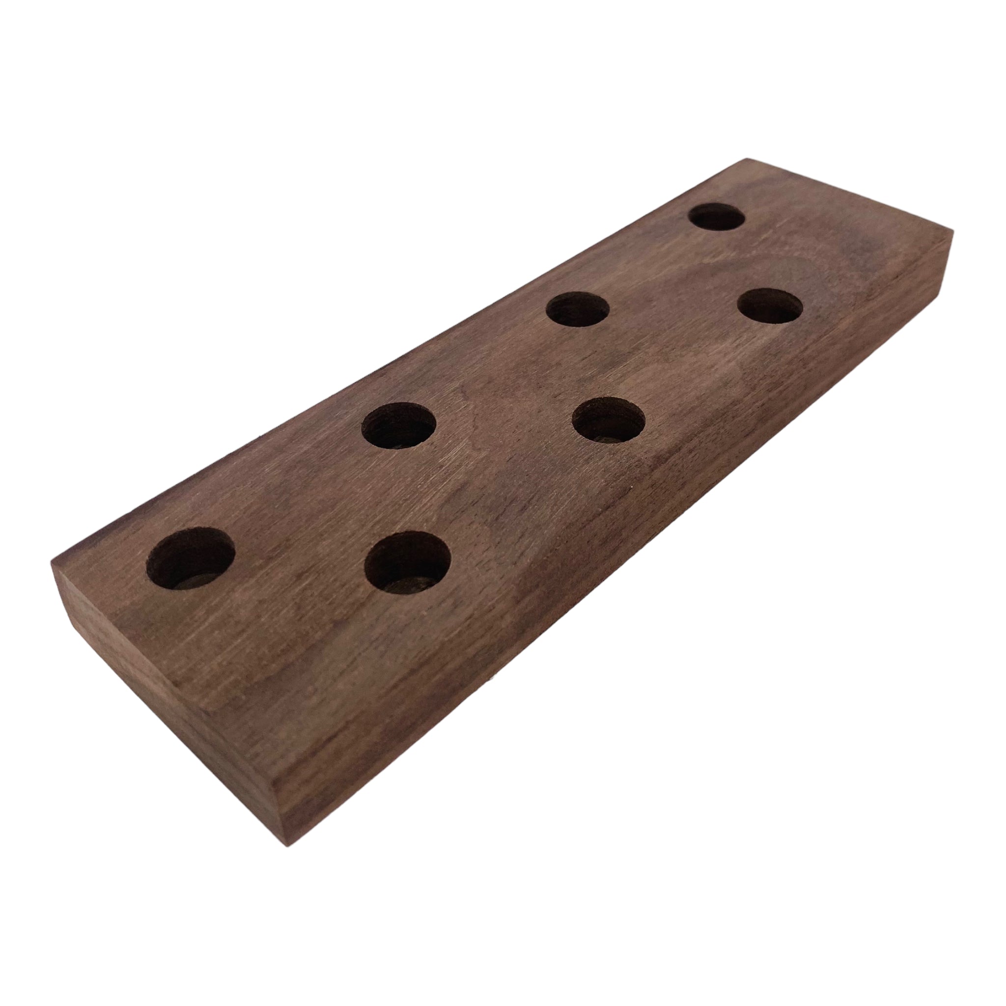 7 Hole Wood Display Stand Holder For 14mm Bong Bowl Pieces Or Quartz Bangers - Black Walnut