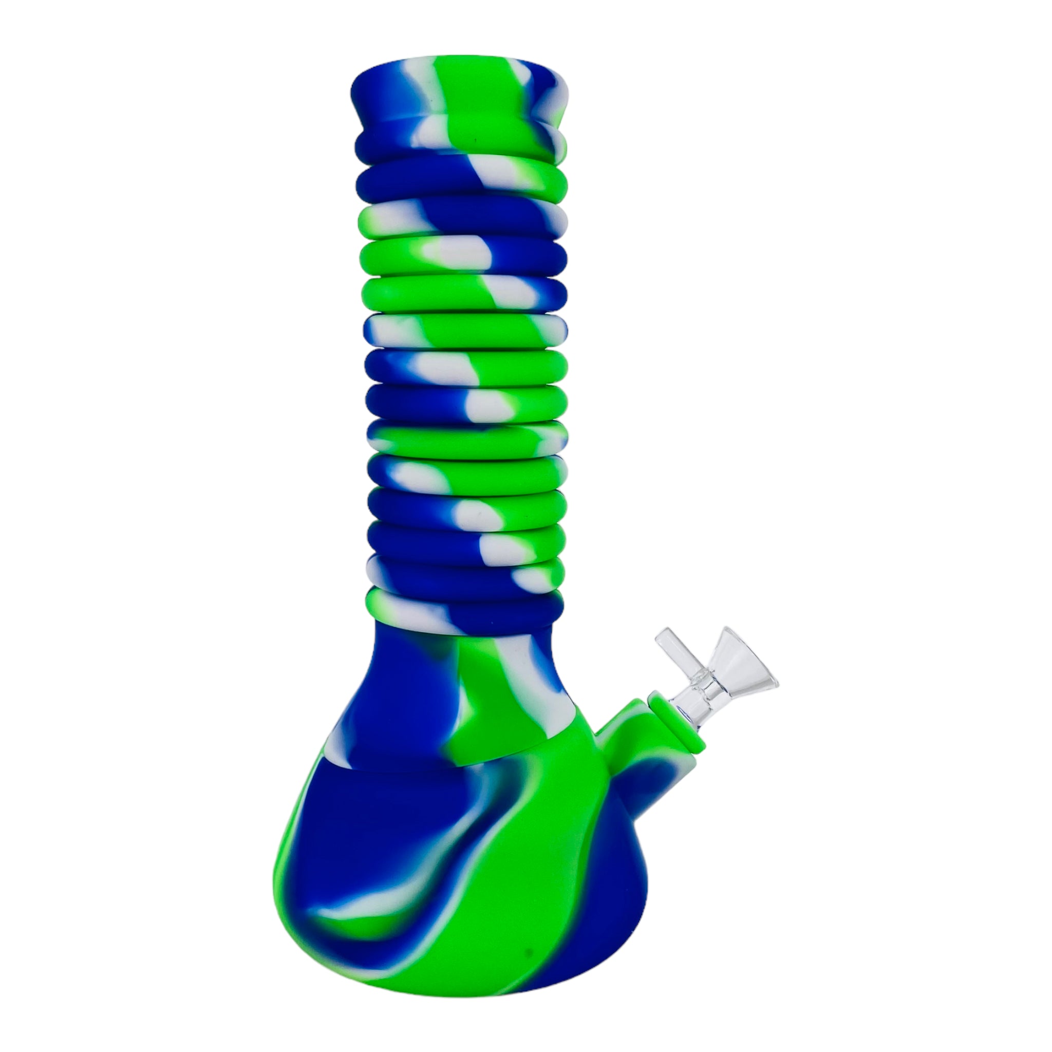 Extendable Silicone Rubber Bong Green Blue White