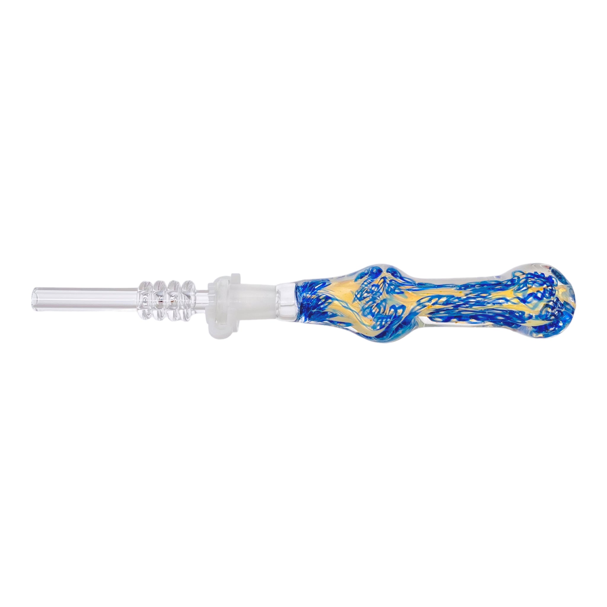 10mm Nectar Collector - Blue Squiggle Inside Out With 10mm Quartz Tip