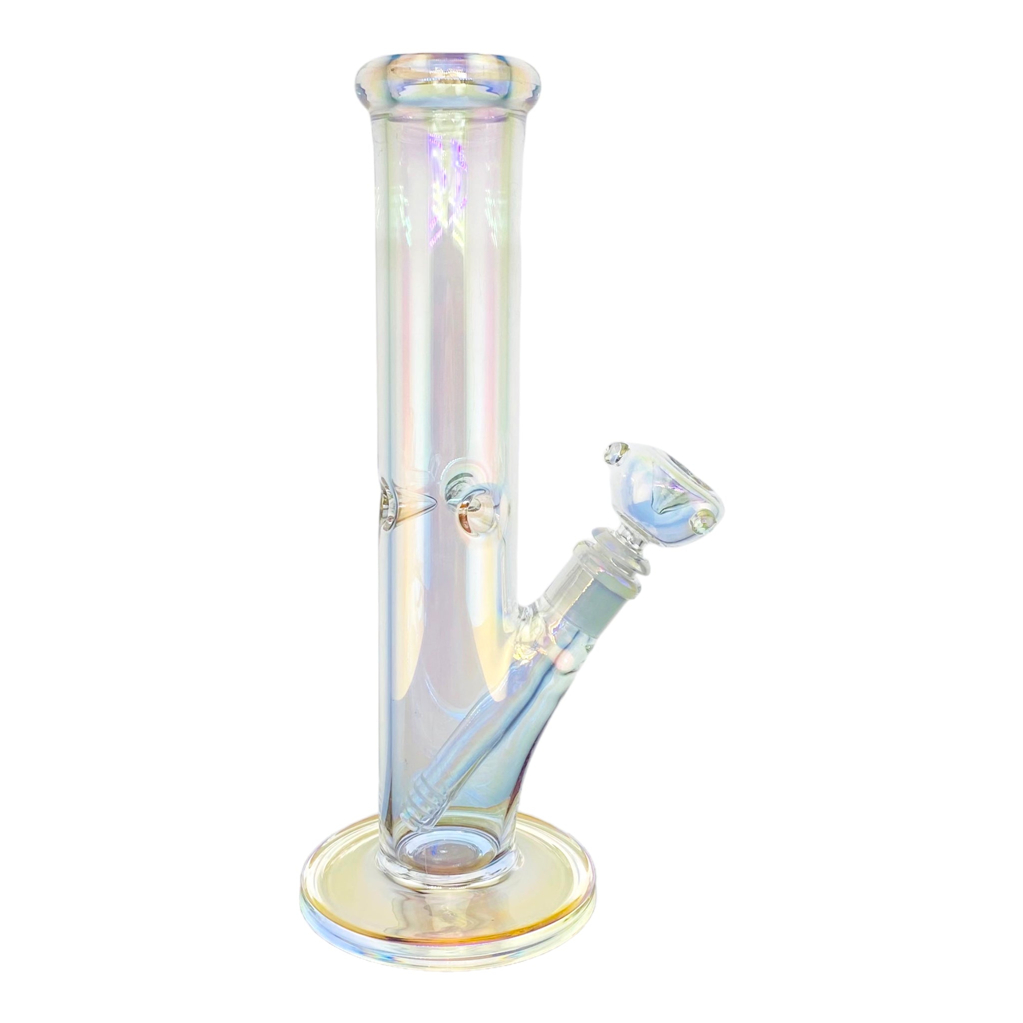 12 Inch Pearlescent Glass Straight Tube Bong